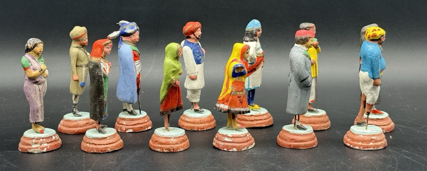 Folk Art Terracotta Figurines India Town’s Trades People X 12 READ DAMAGE