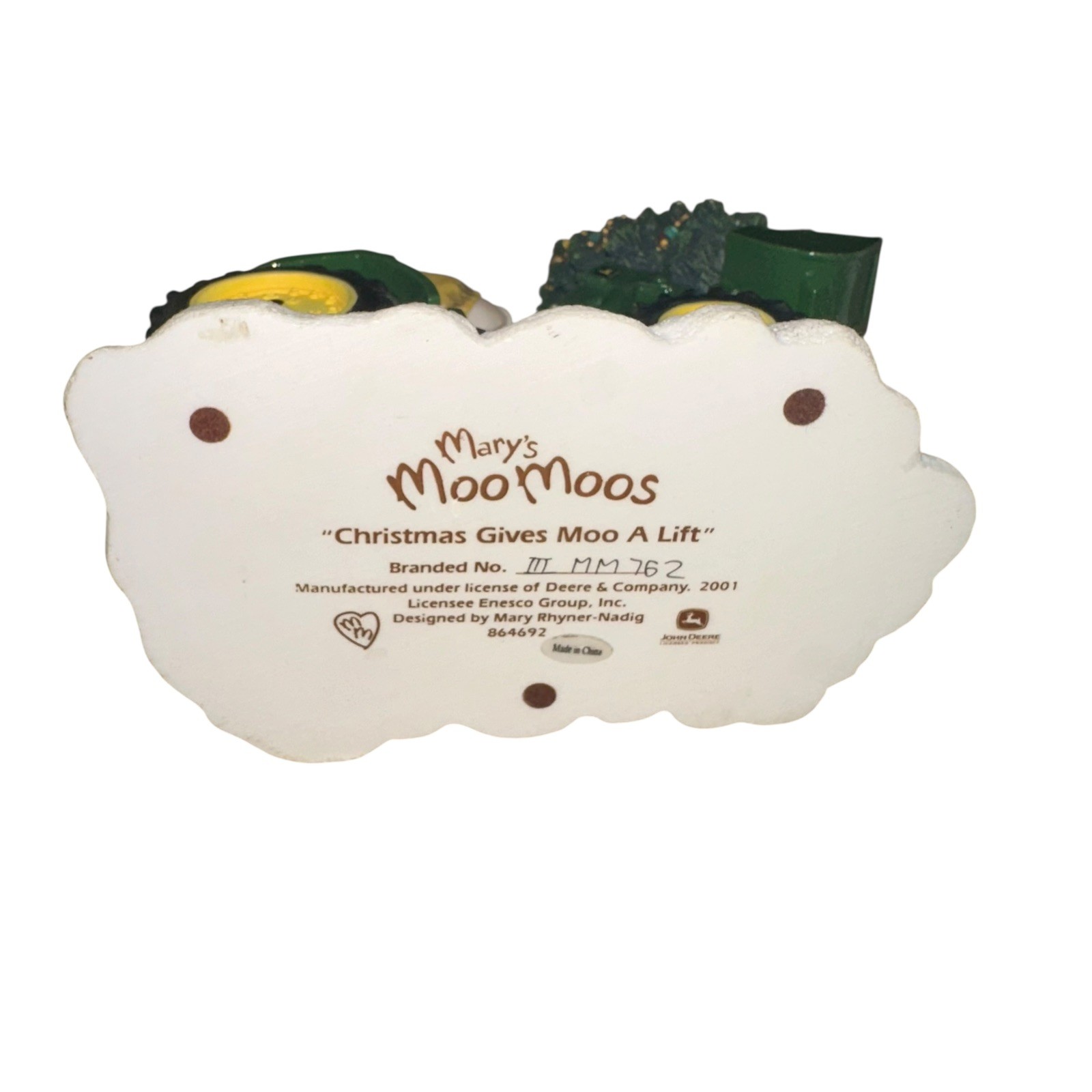 Mary’s Moo Moos Christmas Give Moo A Lift 864706 Deere Tractor w/box Boy & Tree