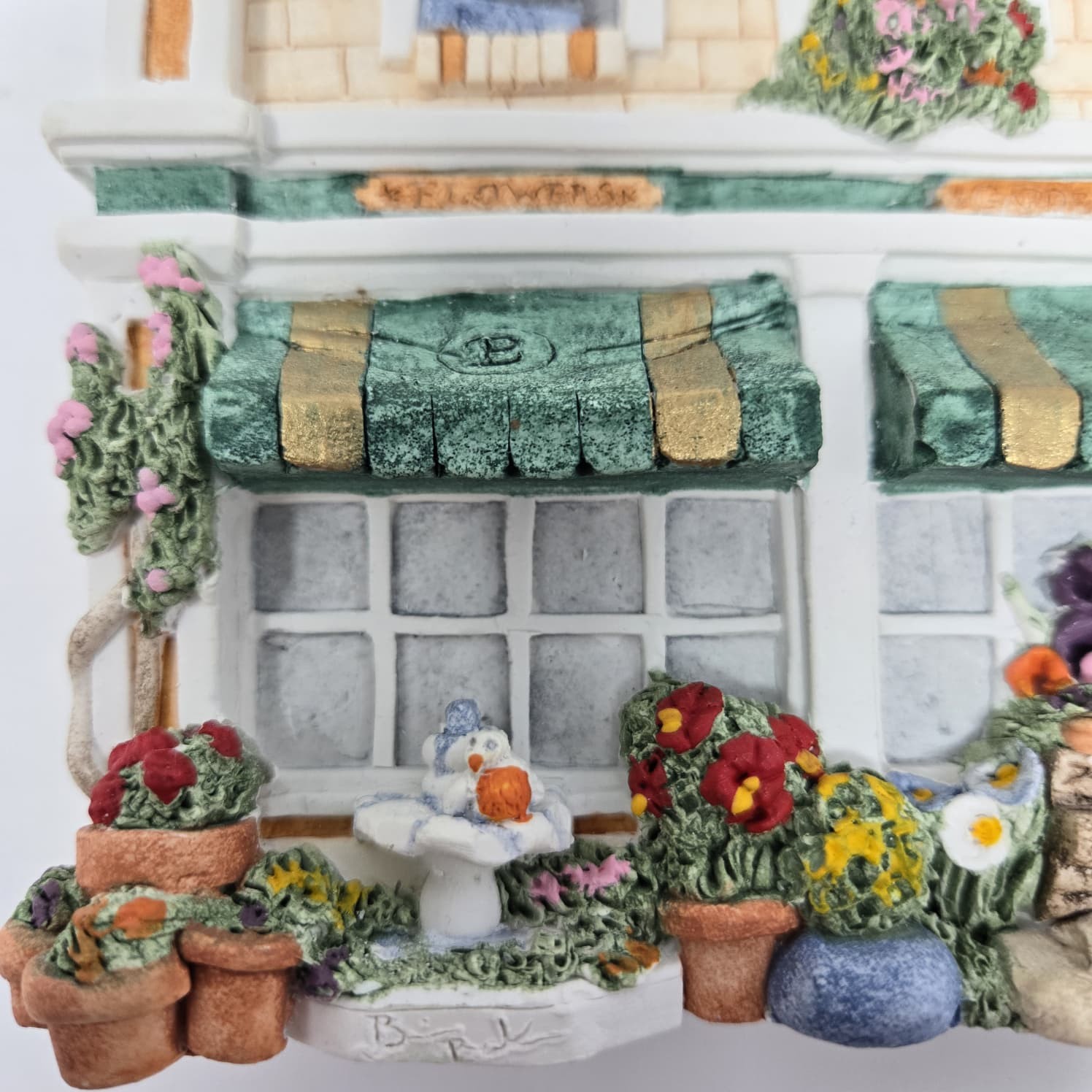Vintage Brian Baker’s Deja Vu Coll. Wall Decor – “Flower Store”#1145 /w Box &COA
