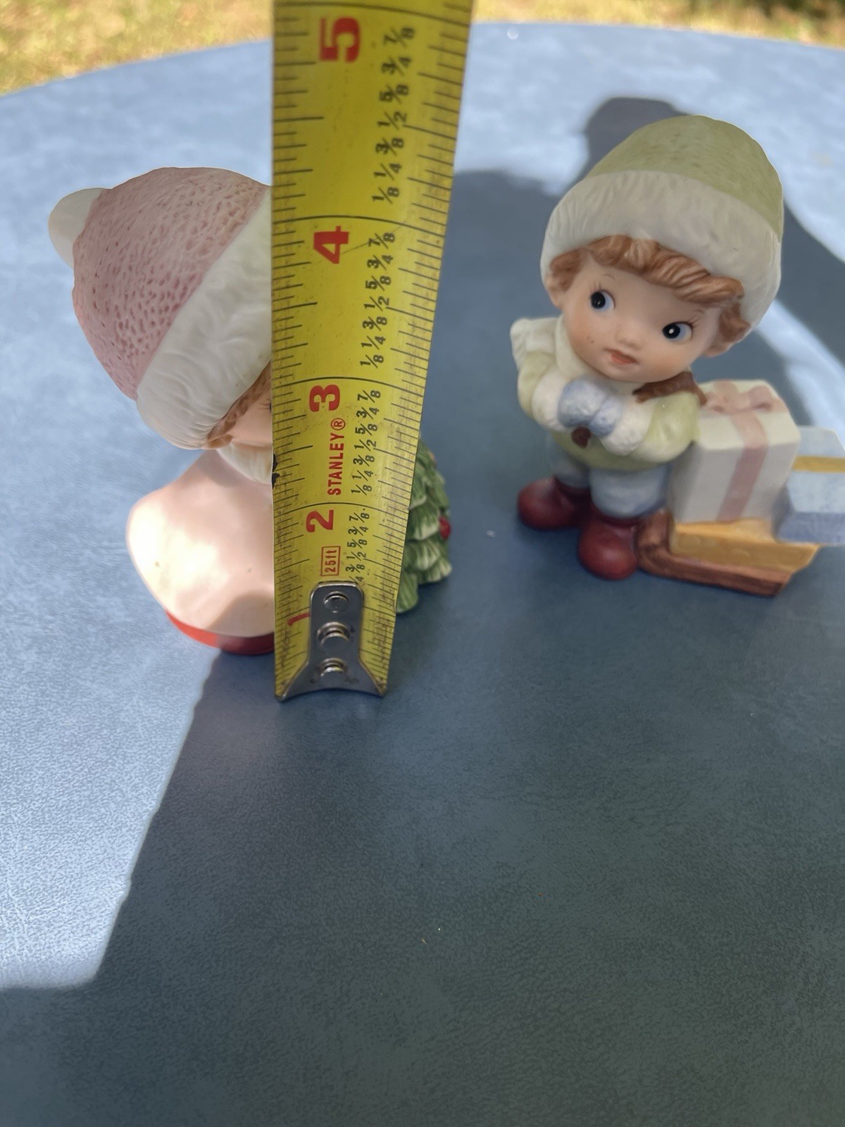 Vintage 1990s Homco Christmas 5556 Porcelain Christmas Boy & Girl Figurines