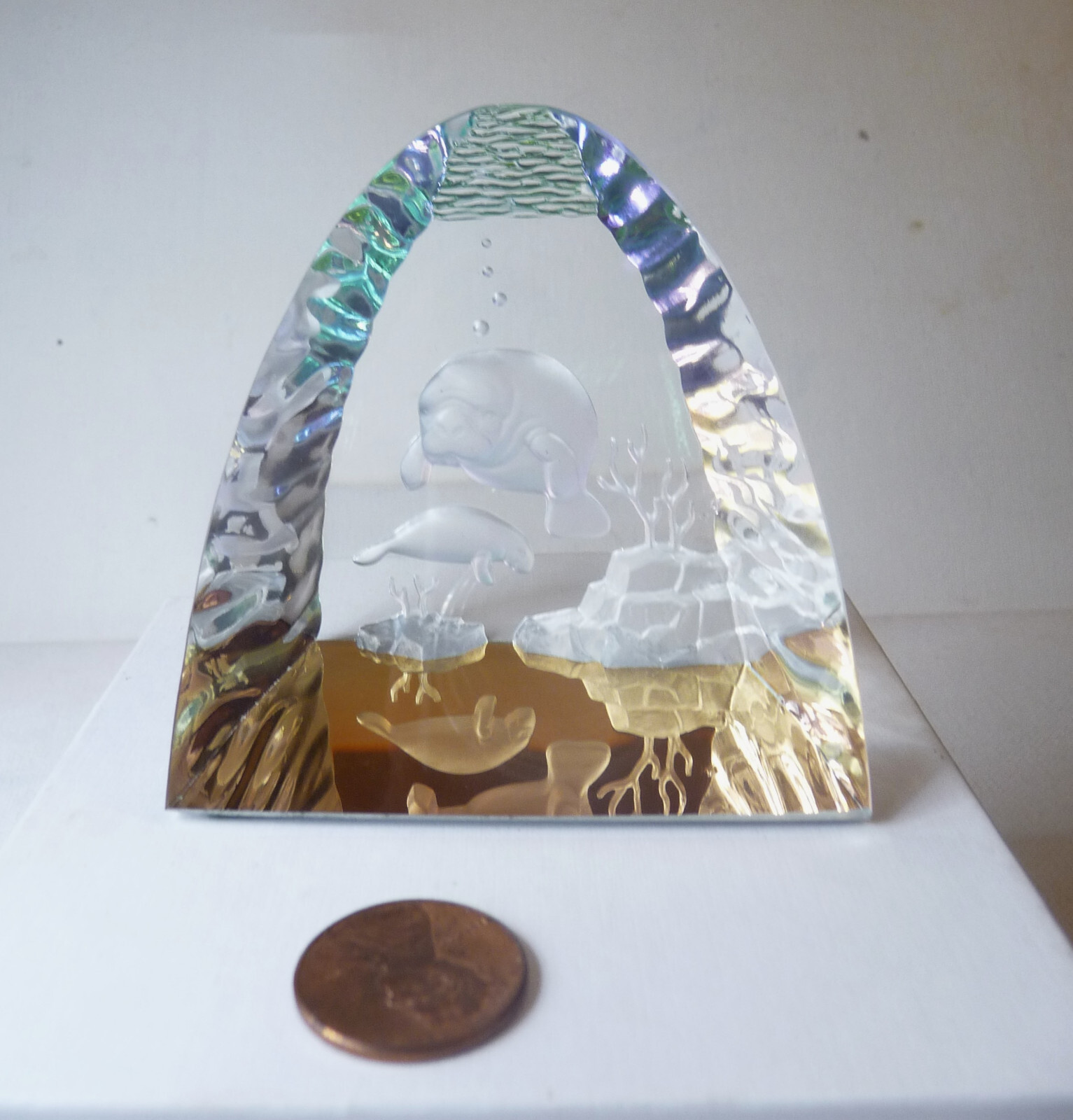 Rare Crystal World Manatee Paperweight