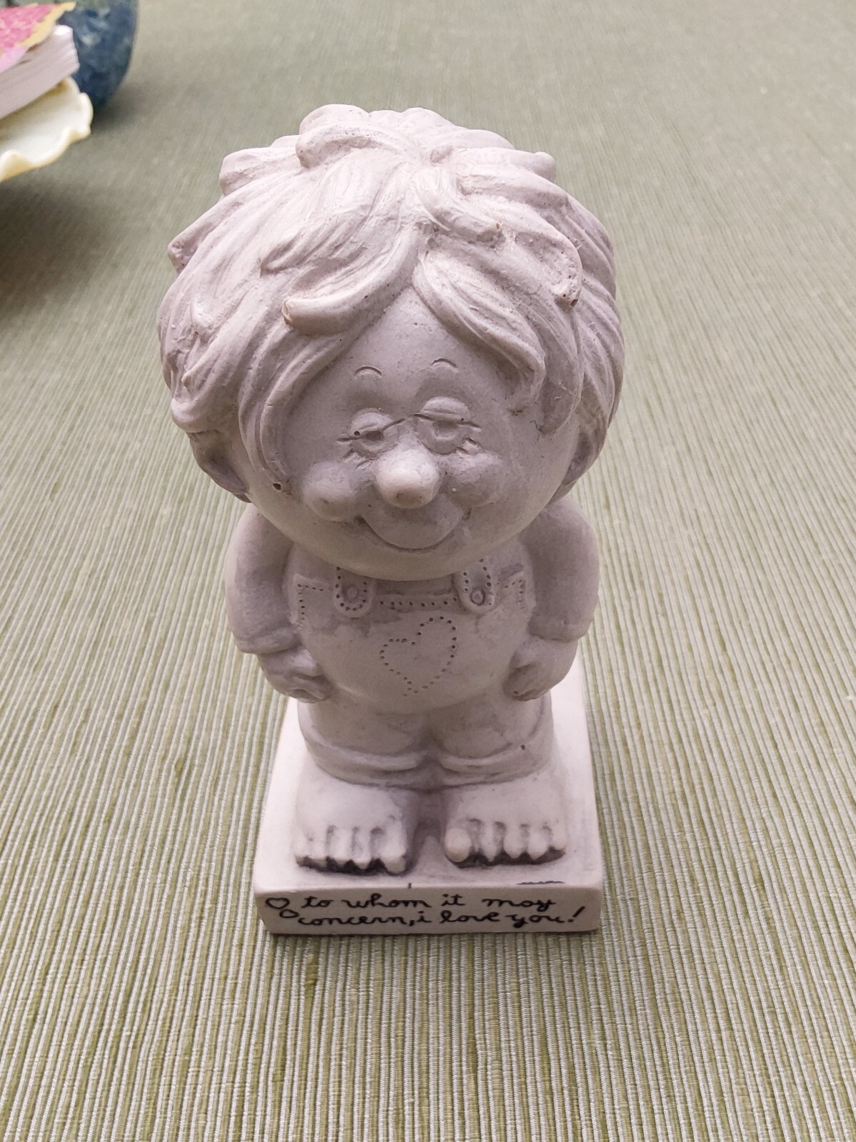 Vtg 1972 American Greetings ‘To Whom It May Concern, I Love You’ Figurine EUC