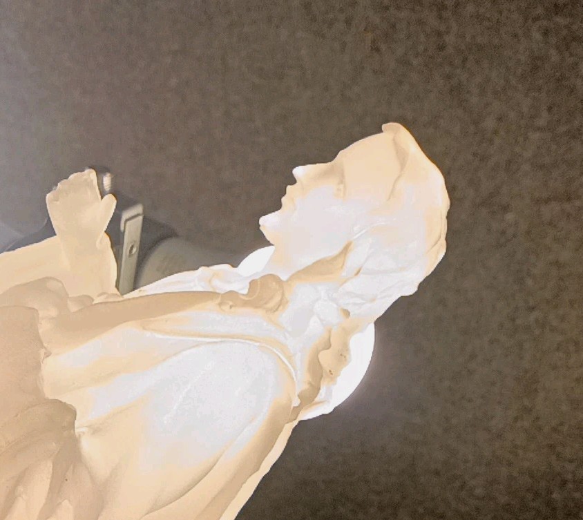 VTG V.RARE Frosted Lucite JESUS CHRIST Crystallus Figure Statue 12″ TRANSLUCENT