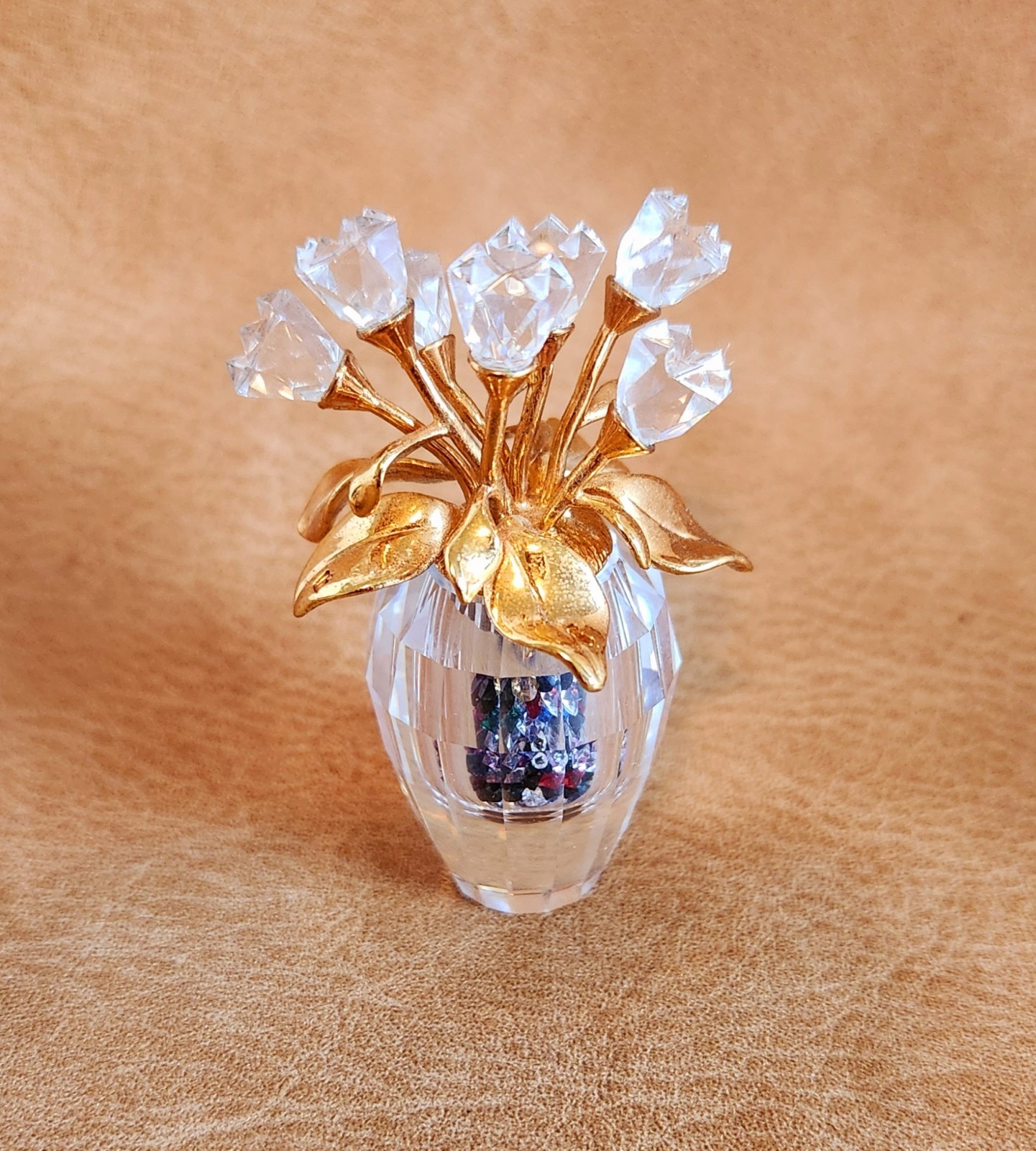 Vintage Swarovski Crystal “Spring Flowers” #210825 1997 Gold Plated