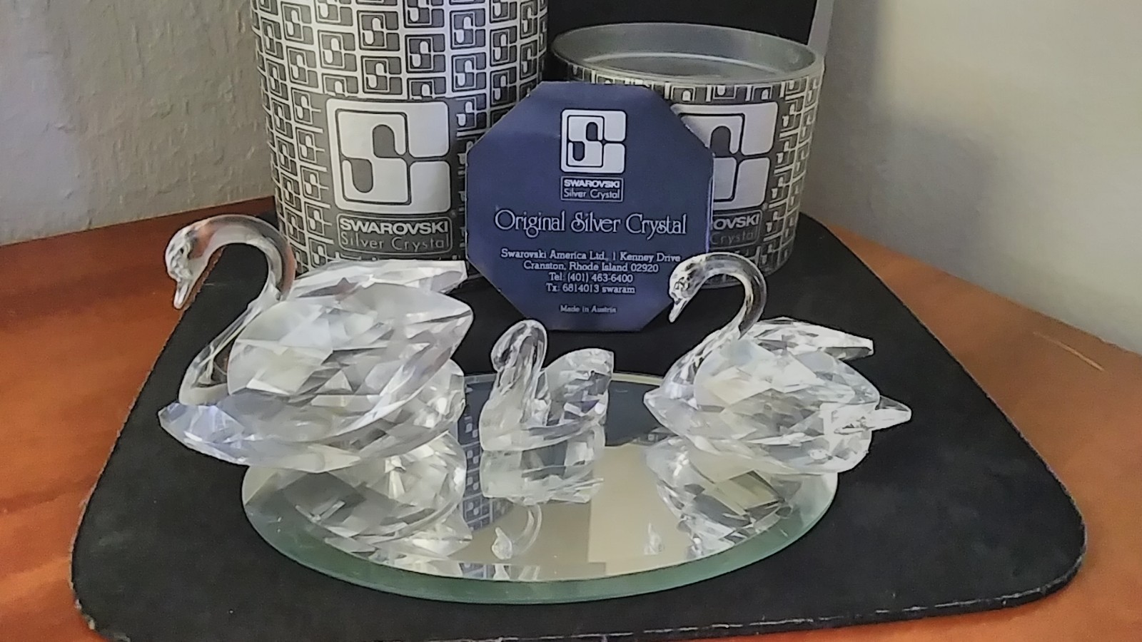 Swarovski Crystal Lot of 3 Swans “Beauties of the Lake” COA Boxes Mirror MINT