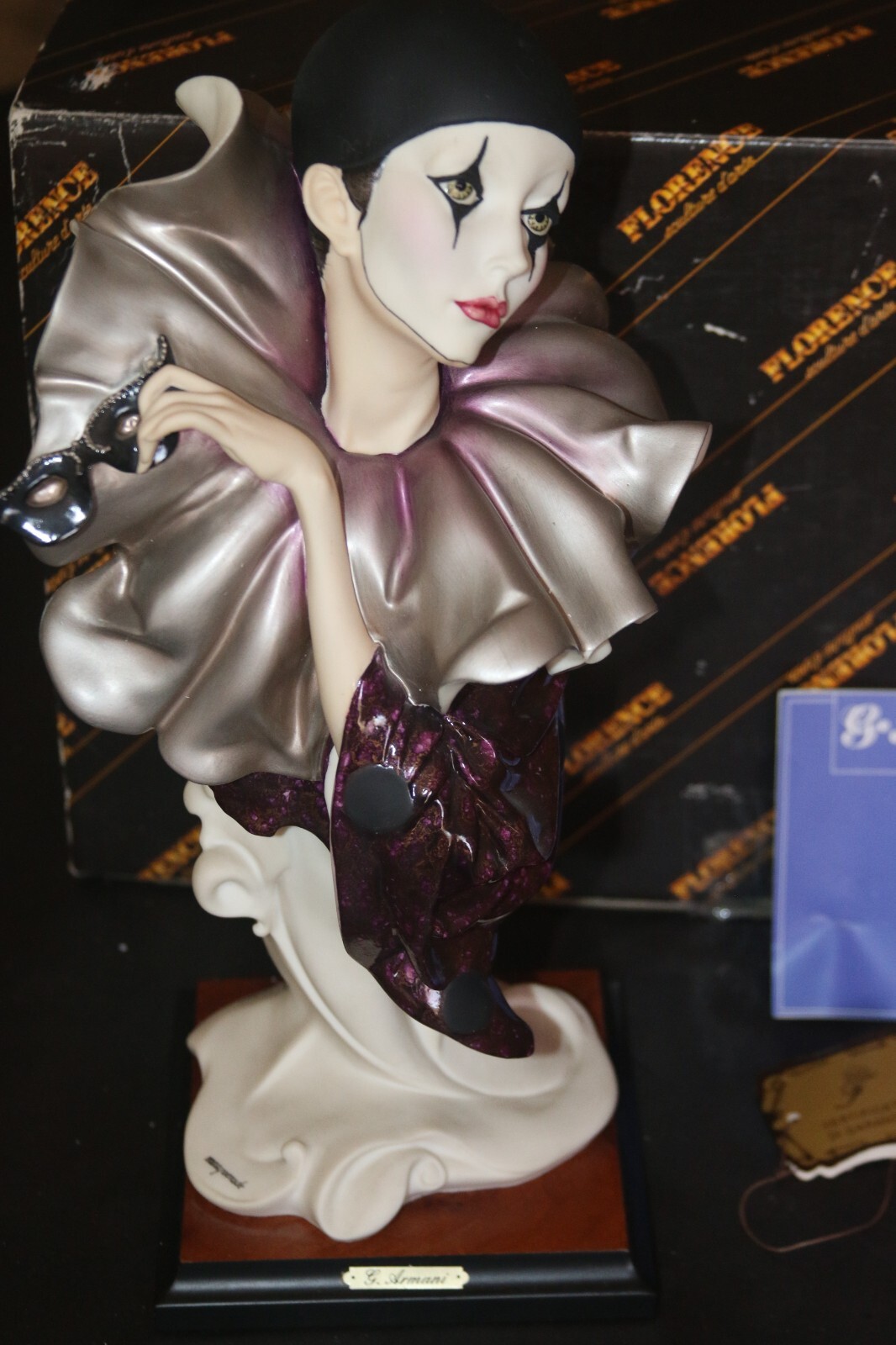 Giuseppe Armani Harlequin Bust “Masquerade” Hand Signed #527C, 1989 RARE