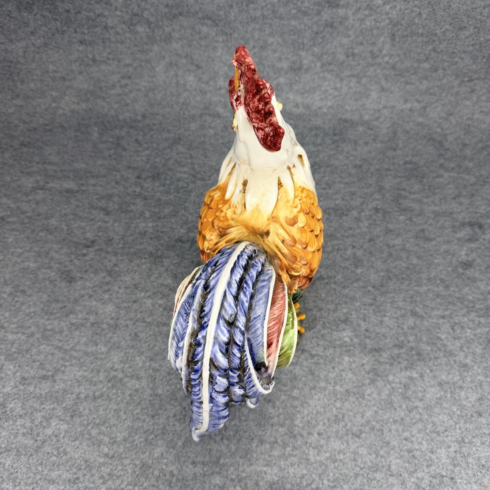 Vintage Intrada Italian Hand Painted Ceramic 16″ Rooster Figurine Statue Pottery