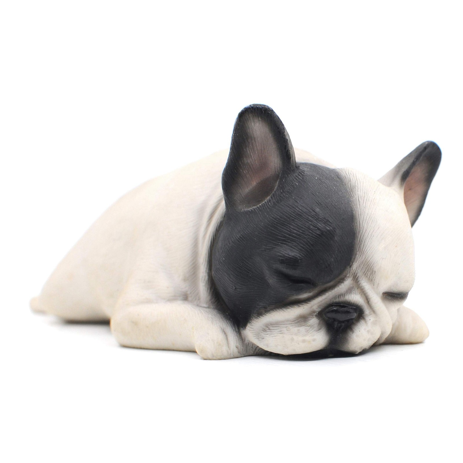 Comfy Hour Doggyland 6” Sleeping French Bulldog Figurine, Black & White