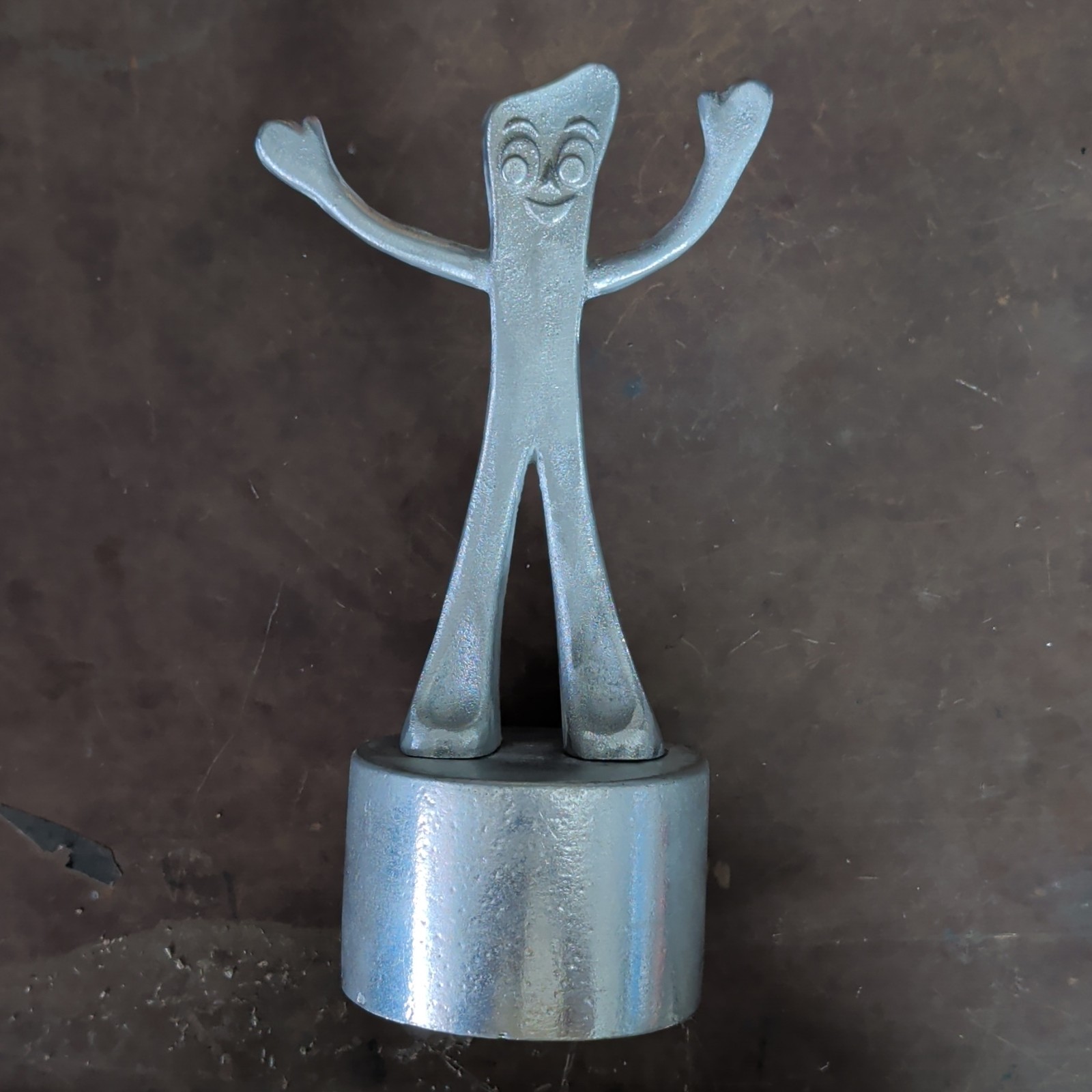 Gumby Character Aluminum Cast , Solid Aluminum Base ….Figurine Sculpture,