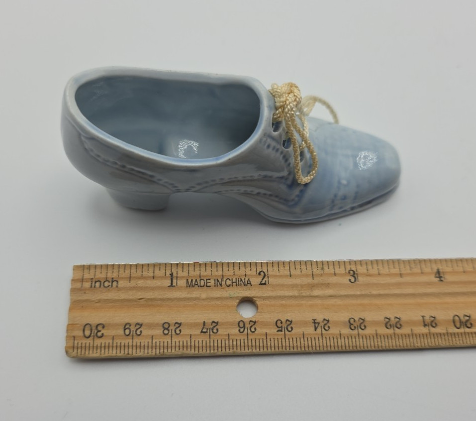Vintage Light Blue Collectors Ceramic Shoe Approx. 4″ Arnstade made in Germany