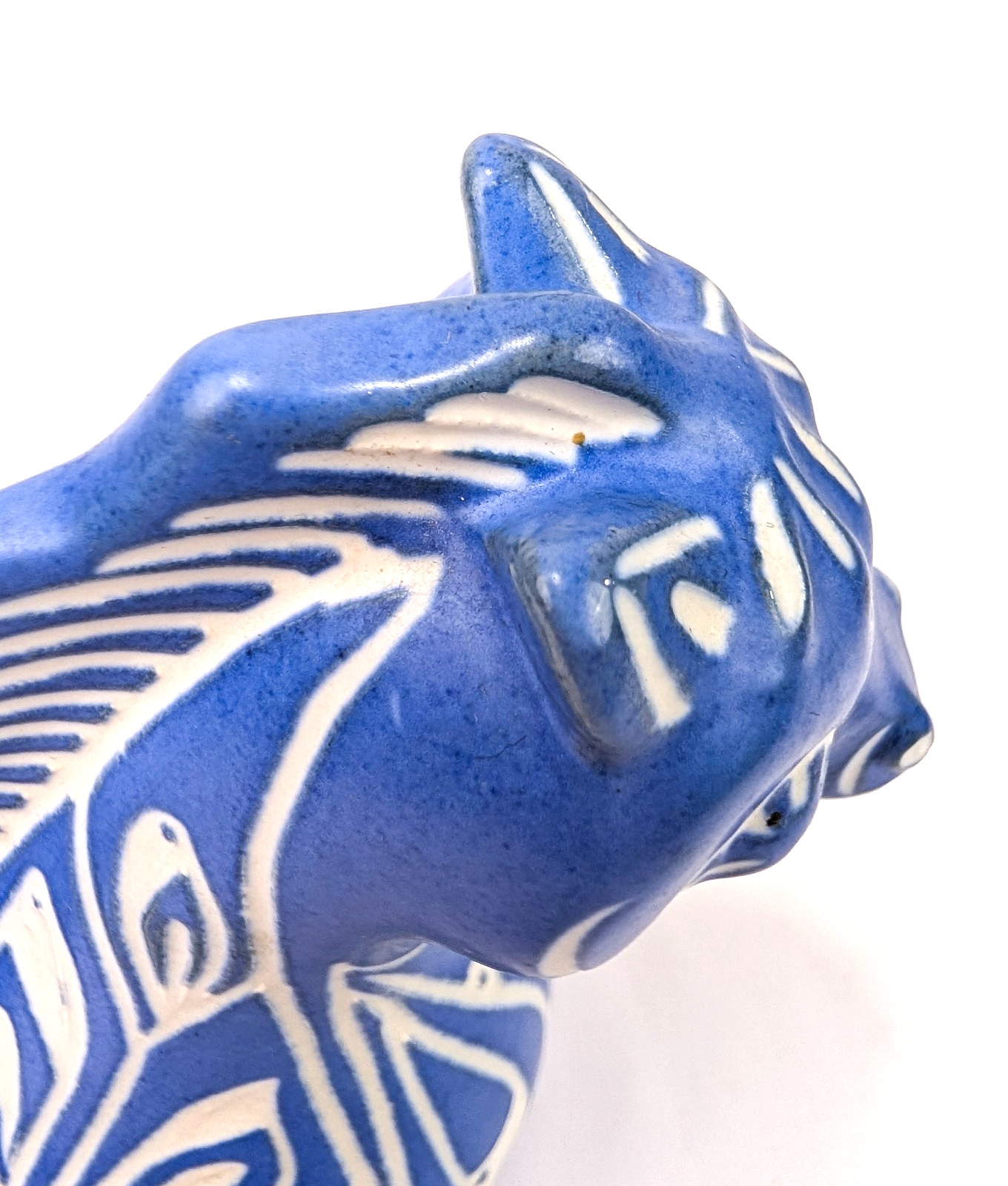 Vintage Pablo Zabal Pottery Horse Figurine “Blue Zoo” Collection Signed 7″