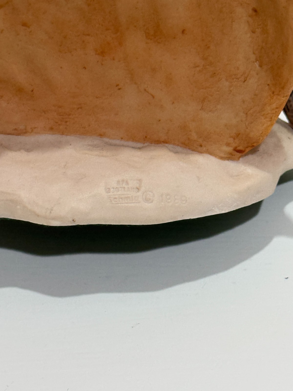 Vintage 1989 Schmid Pumpkin House Figurine – Two Mice Sitting on Log