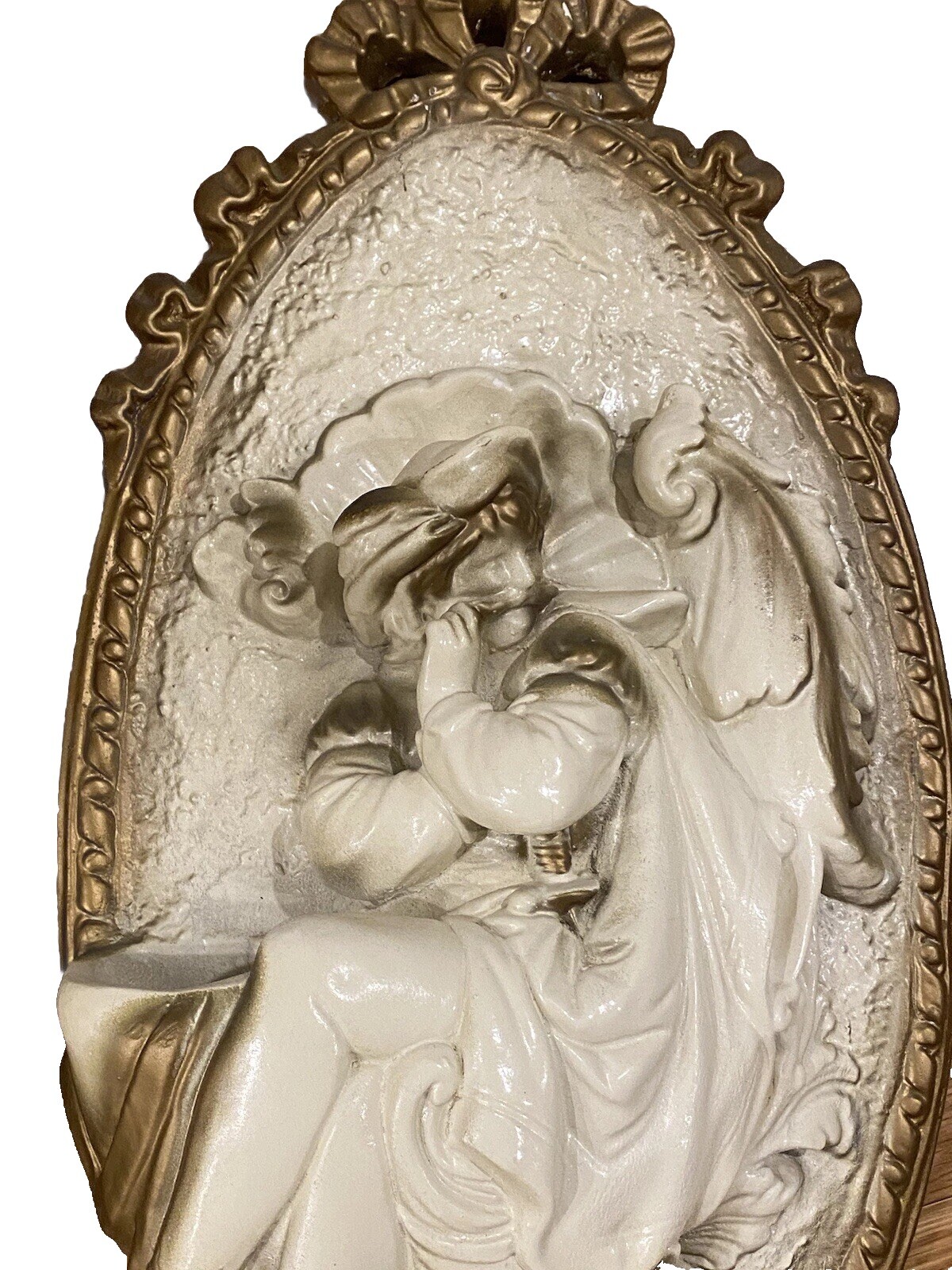 Renaissance Style 3 D White Plaques – a Pair