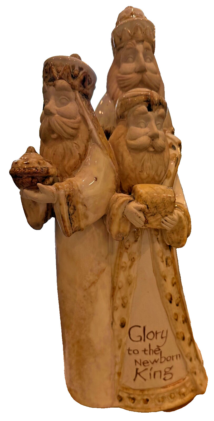 Vintage Three Wisemen Stoneware Figurine