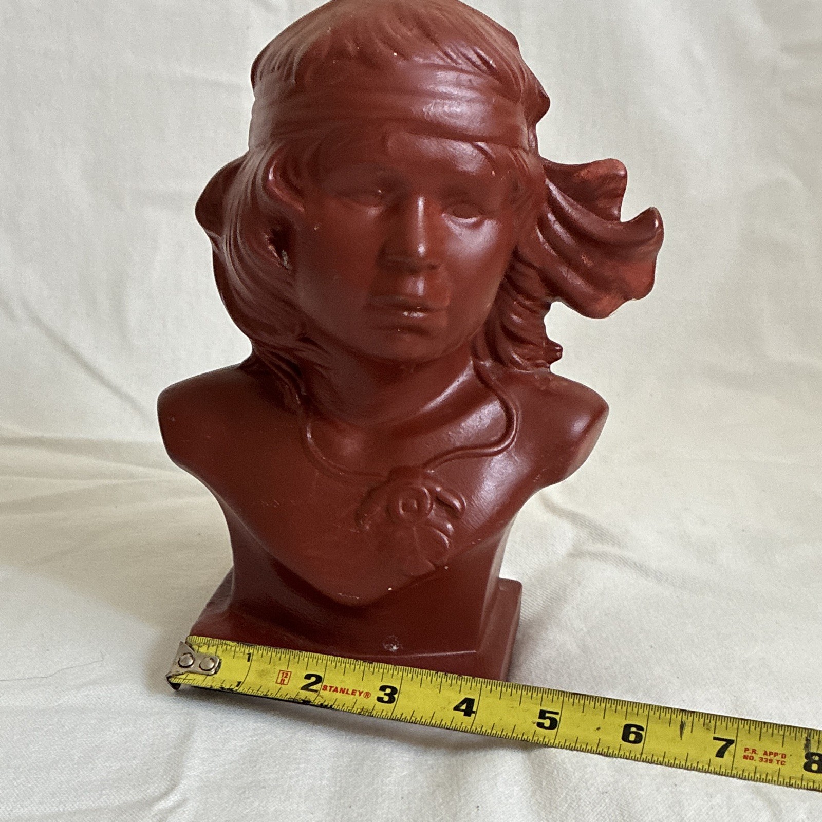 Brown Ceramic Bust Sculpture Painted Finish People Theme Adults 1pc