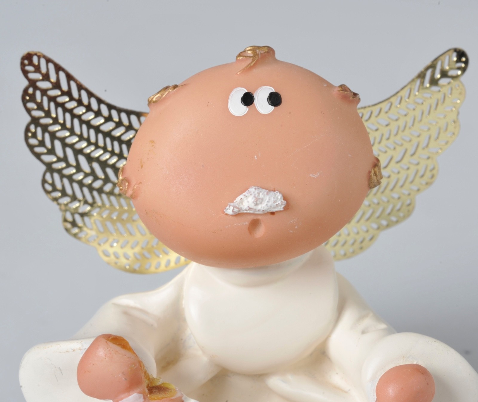 Russ Berrie Kirk’s Kritters Angel Cheeks Mustache Figurine 2002 Rare