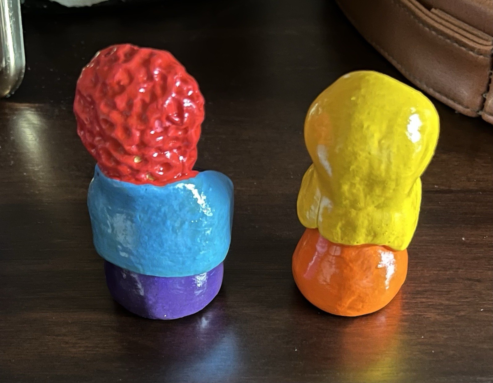 Mini Pottery Art Whimsical Joseph Mary Figures Figurines Handmade From Chile