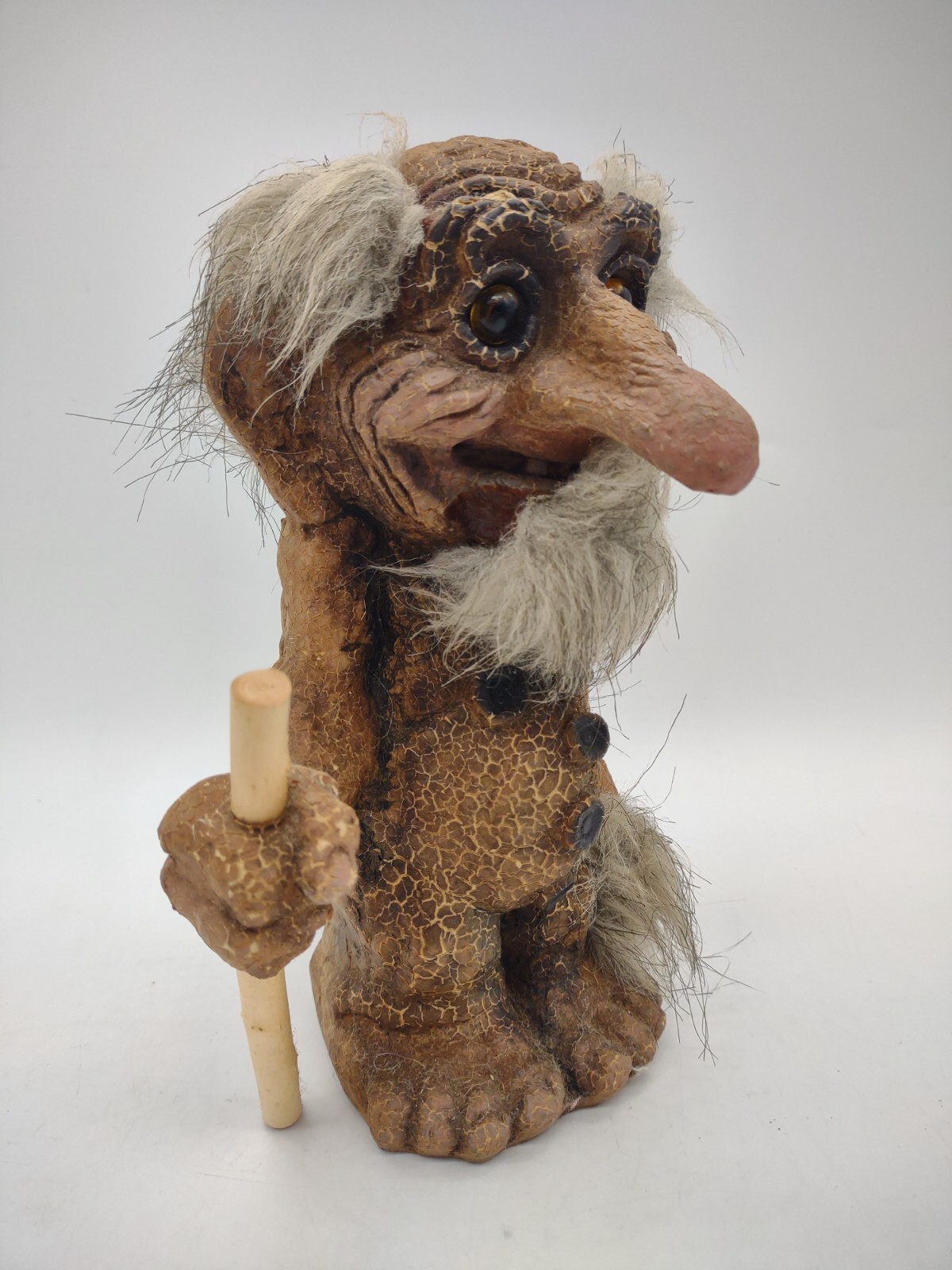 Nyform Troll Norway Old Man Walking w/ Stick Hand Made Norway Figurine #116