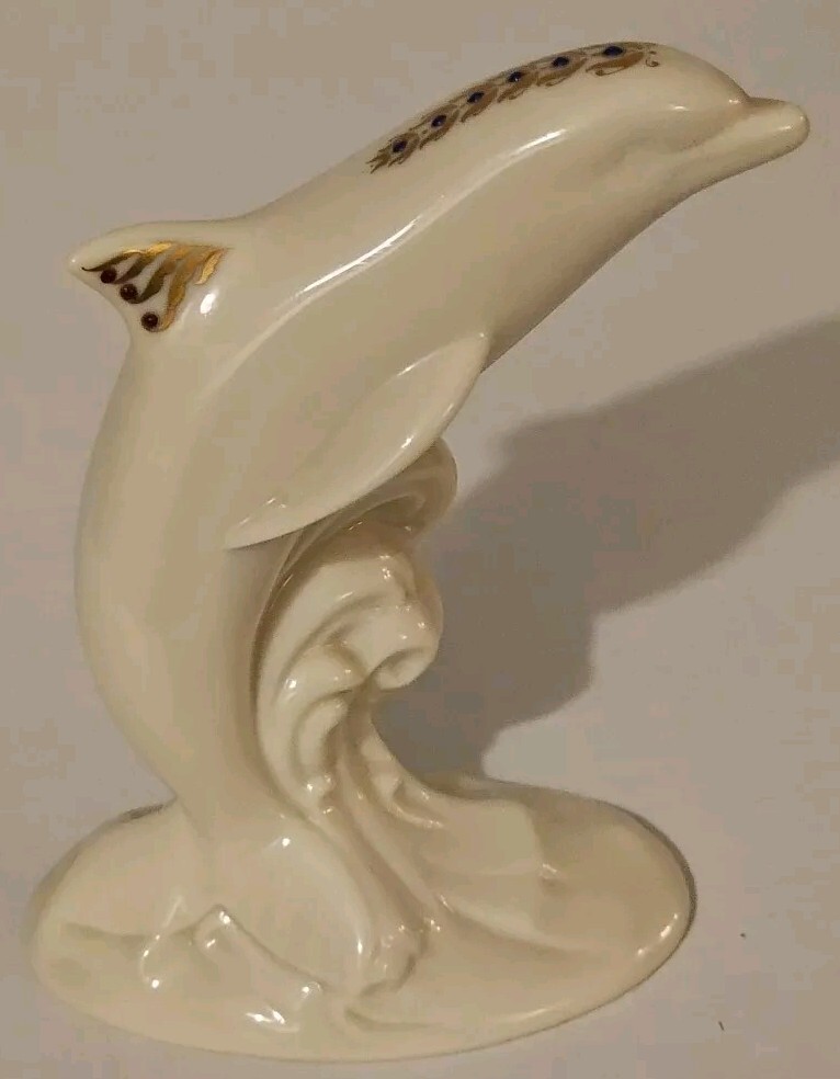 1993 Lenox China Jewels Collection Dolphin Riding Wave Figurine 5.25″ USA