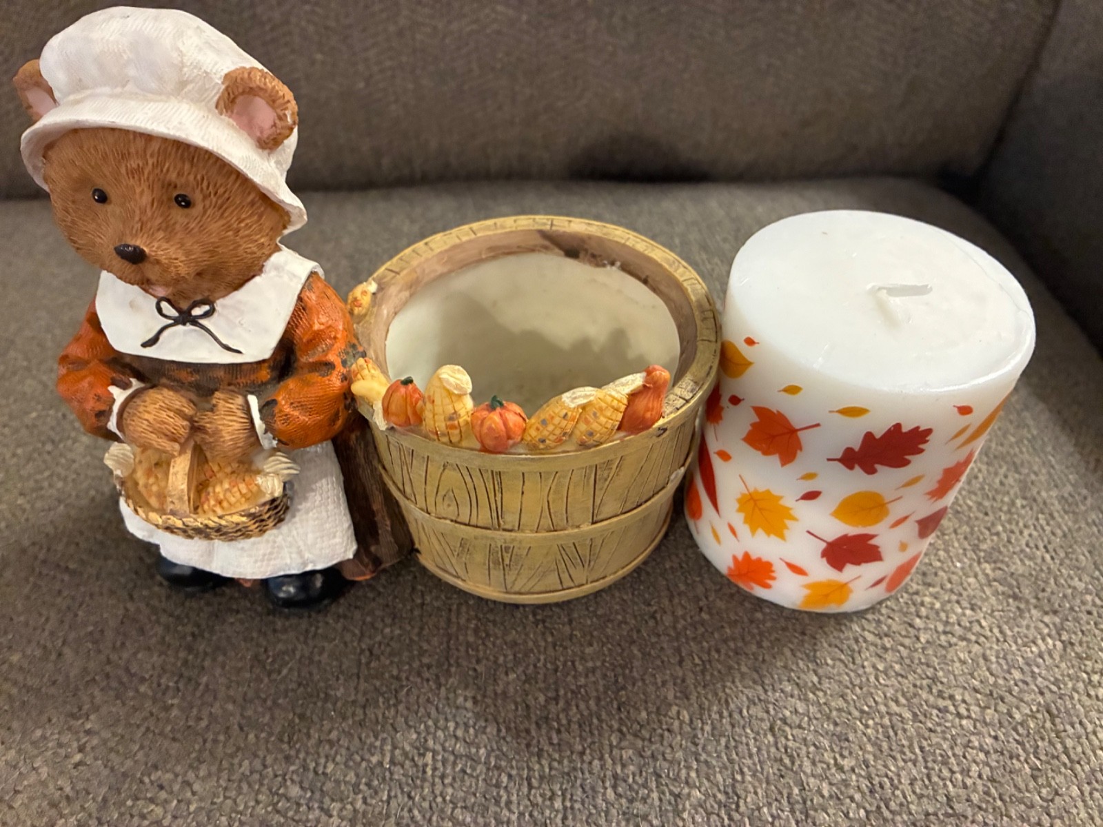 Vintage Pilgrim Bear- 5″ IVY Gardens Candle Holder/Planter