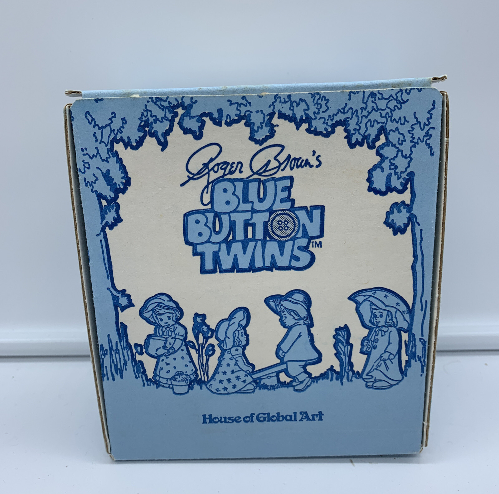 Roger Brown’s Blue Button Twins “Sharing the Load” House of Global Art NIB