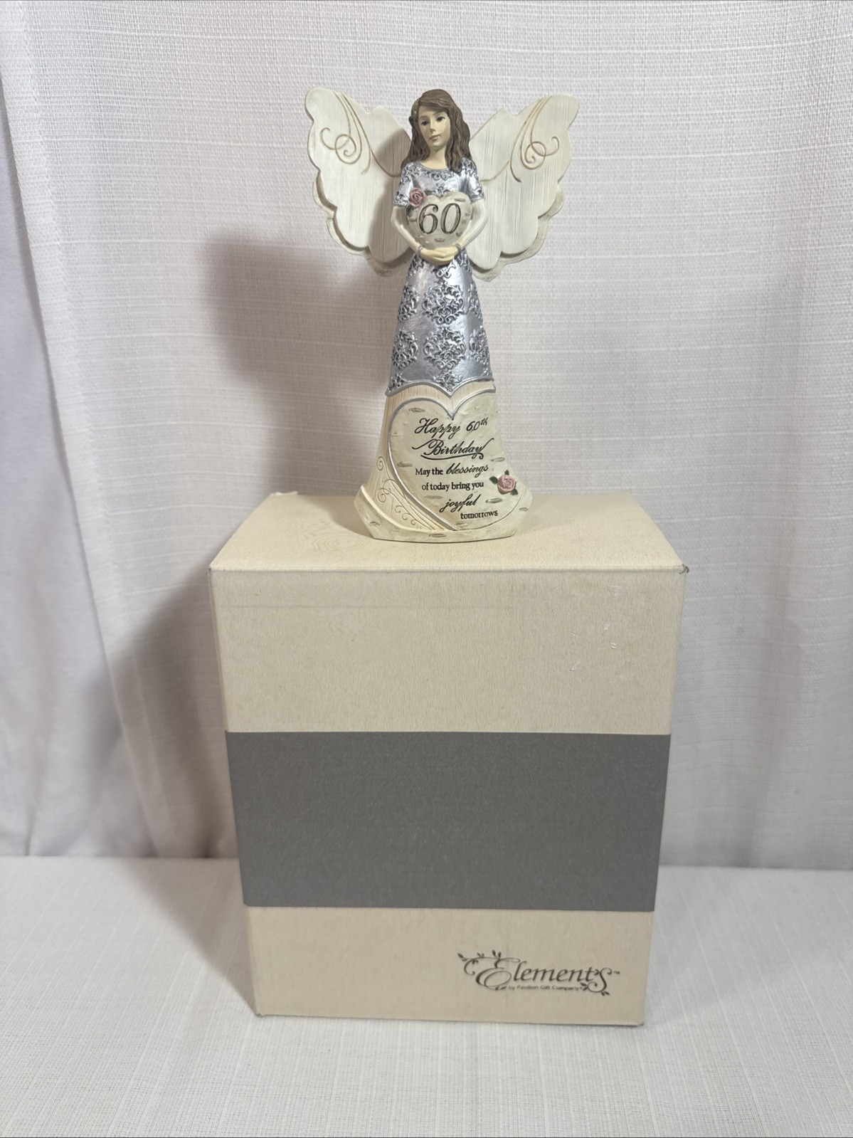 Elements Guardian Angel Figurine 60th Birthday Celebration Birchwood Accents