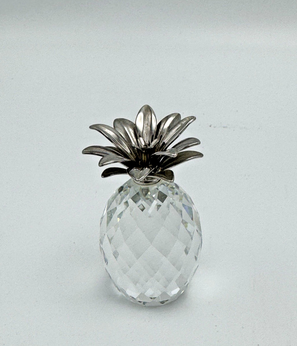 Swarovski Silver Crystal Pineapple, Small 7507 060 001 Silver Rhodium Leaves