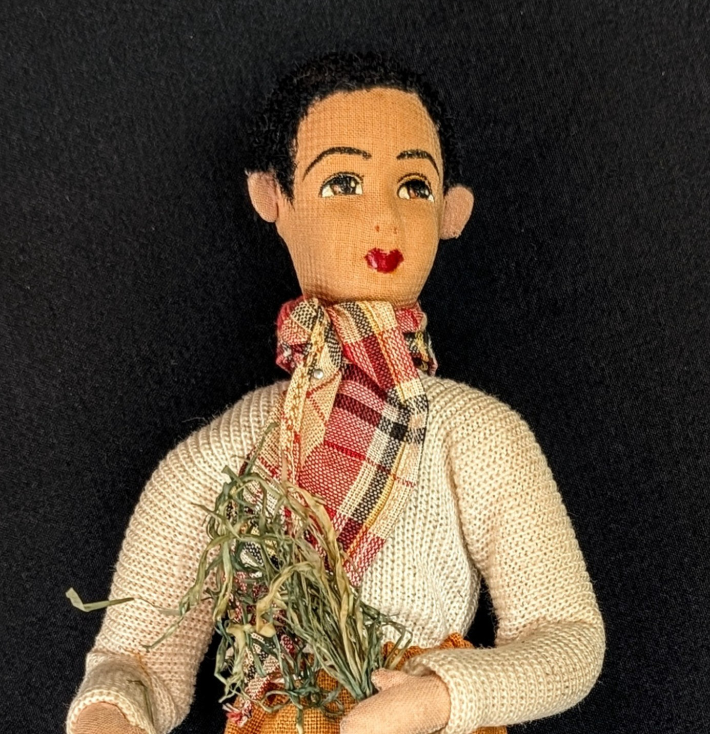Vintage 1955 Philippine Folk Art Doll Olongapo P.I. Farmer Magsasaka Souvenir 12