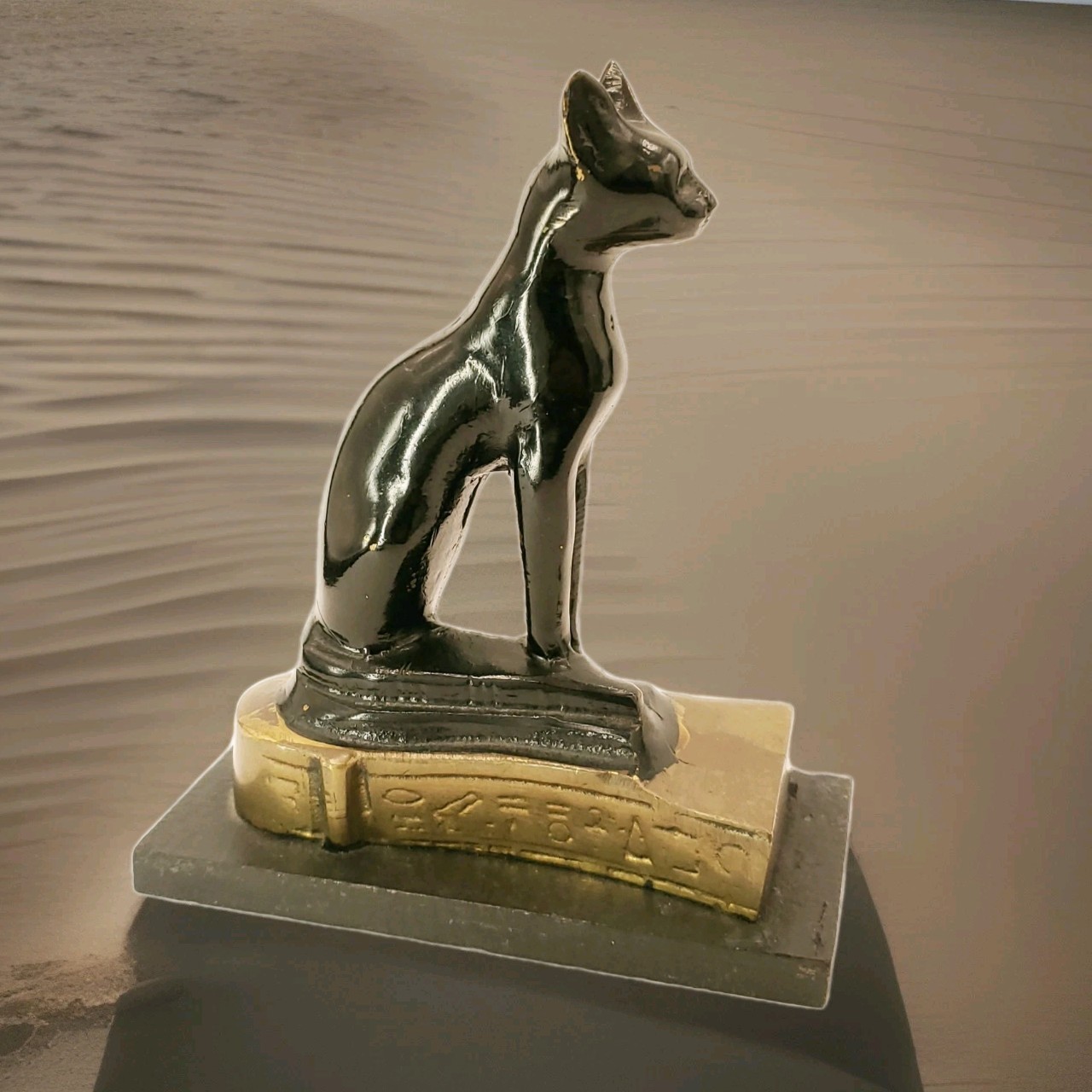 Vtg Solid Brass Bastet Egyptian Cat Figurine