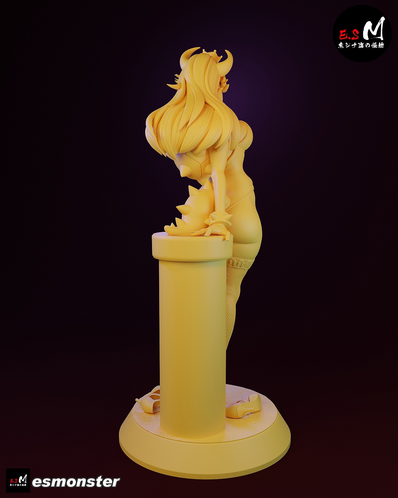 ES Monster Unpainted Unassembled Bowsette Figure Model Kit 1:24-1:4 scale Mario
