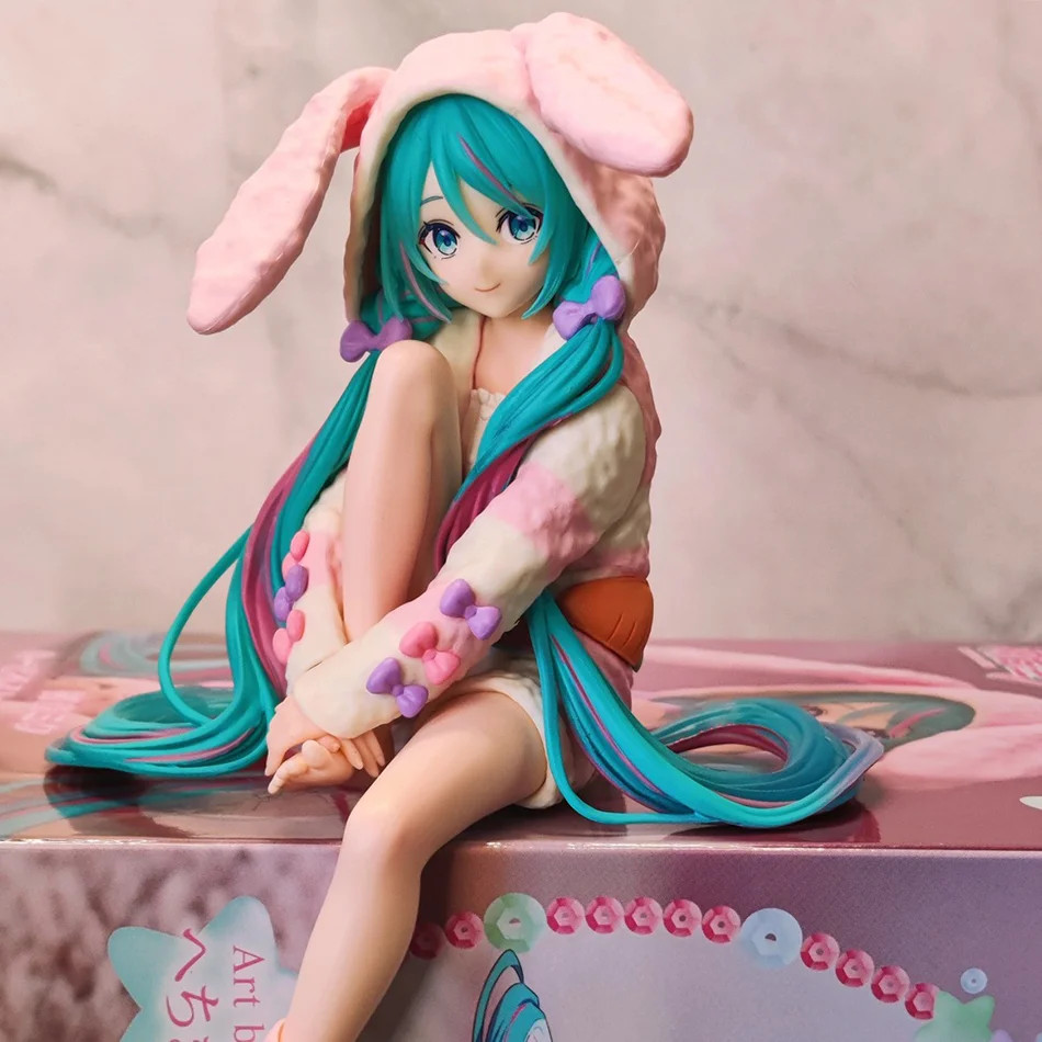 14CM Anime Girl Figure Bunny Pajamas PVC Model Kawaii Collectible Toy Gift