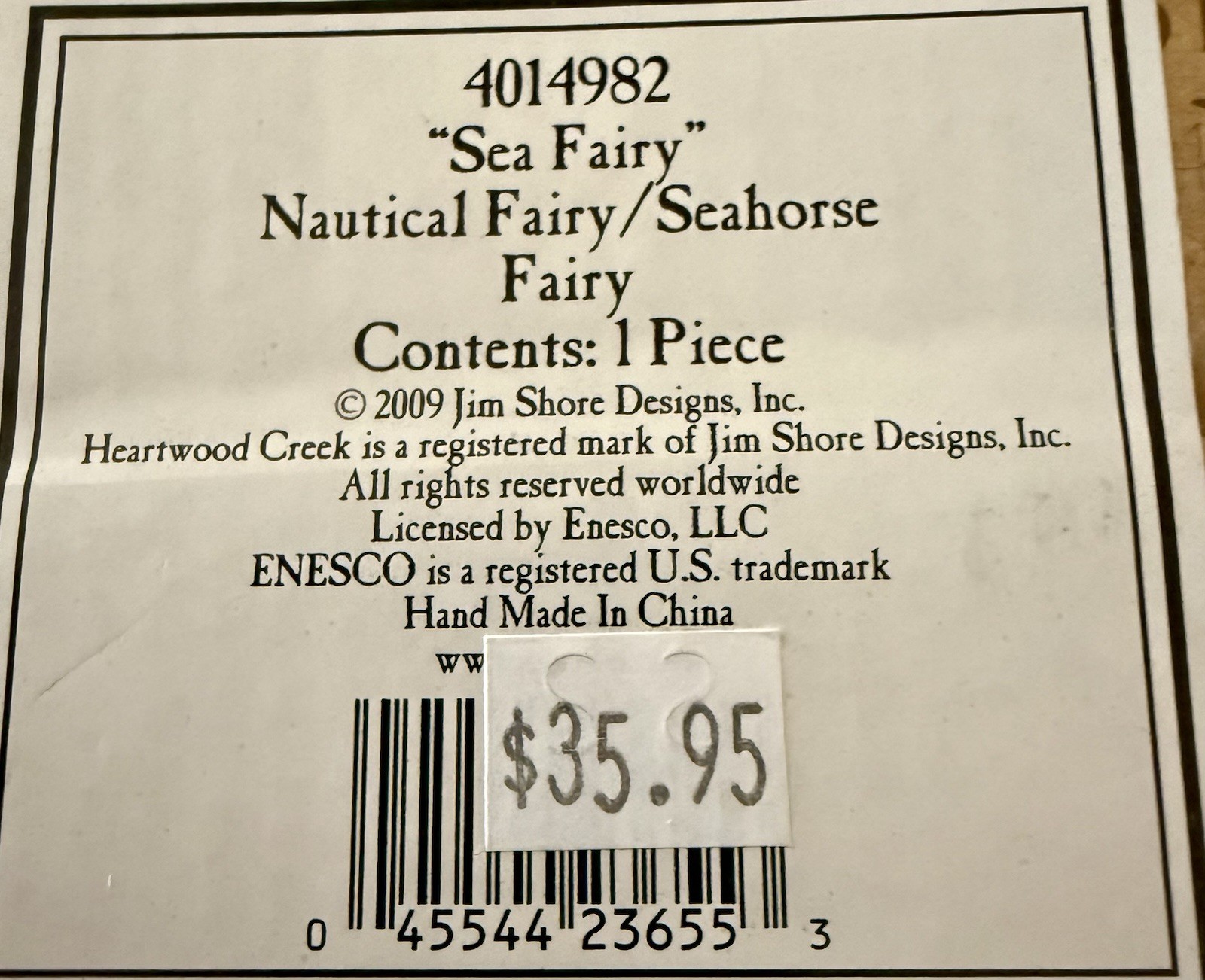 Jim Shore “Sea Fairy” Nautical Fairy/Seahorse Fairy Figurine