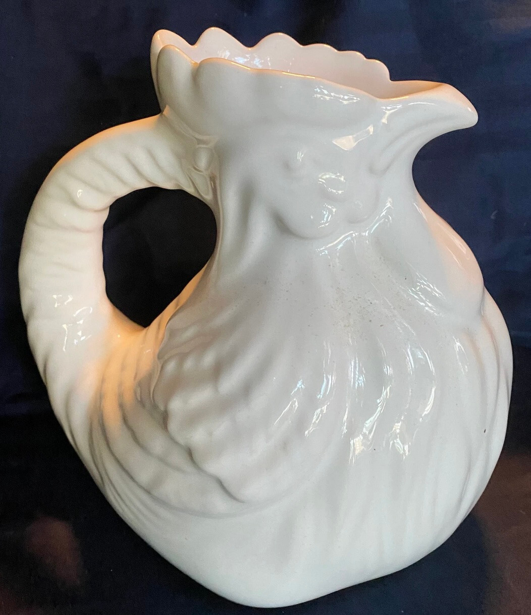 White Rooster ceramic pitcher 7.5 in.—by Jay Willfred, Andrea Sadek Portugal 🐓