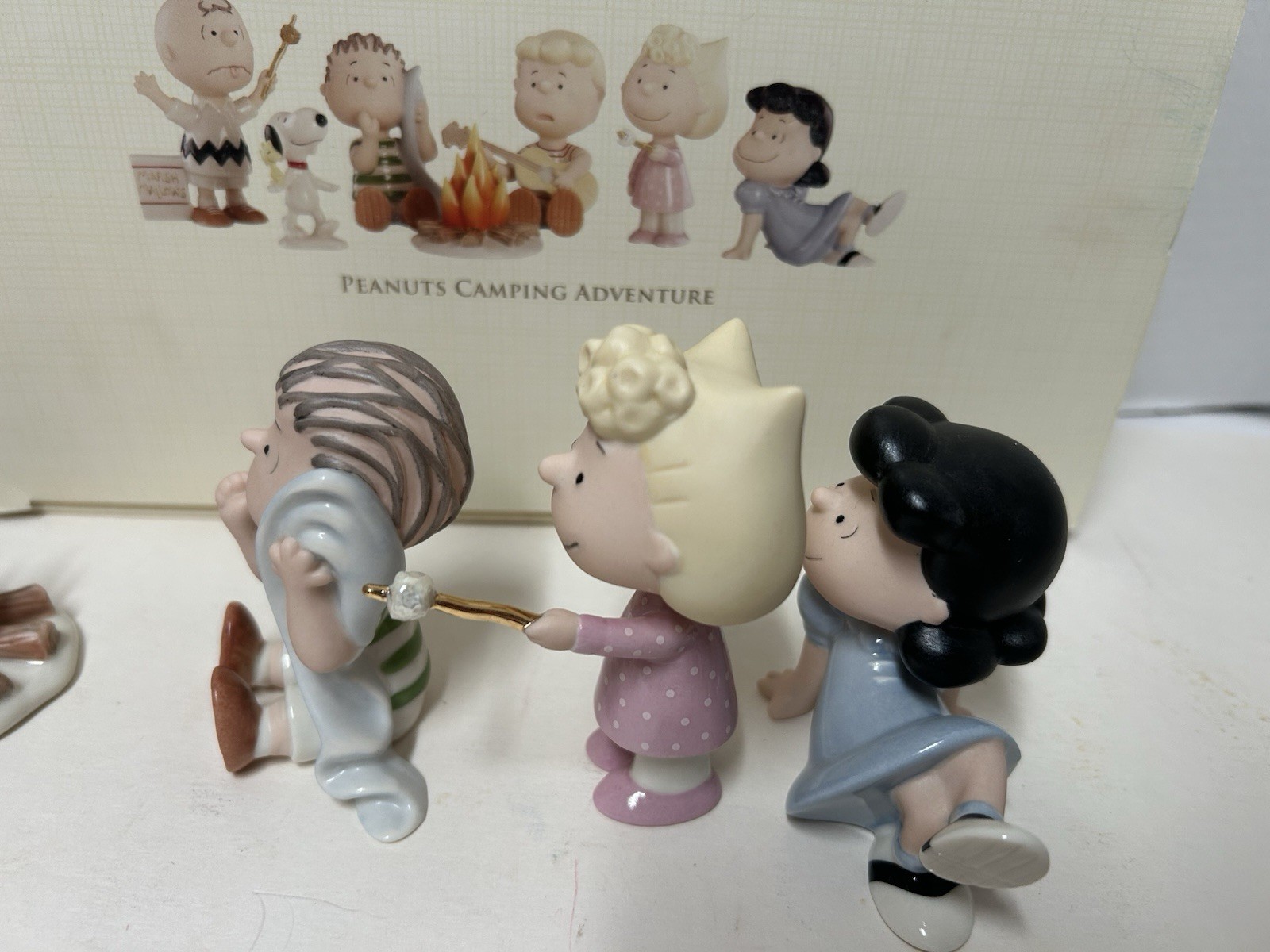 Lenox Peanuts “Camping Adventure” Complete Set Of 7-COA & Original Box