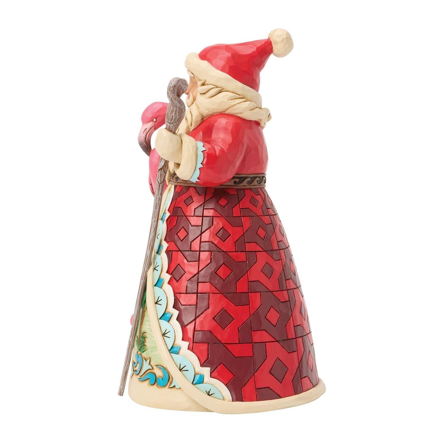 Jim Shore SANTA WITH FLAMINGO COASTAL FIGURINE-IT’S A MAGICAL PINKMAS 6017770