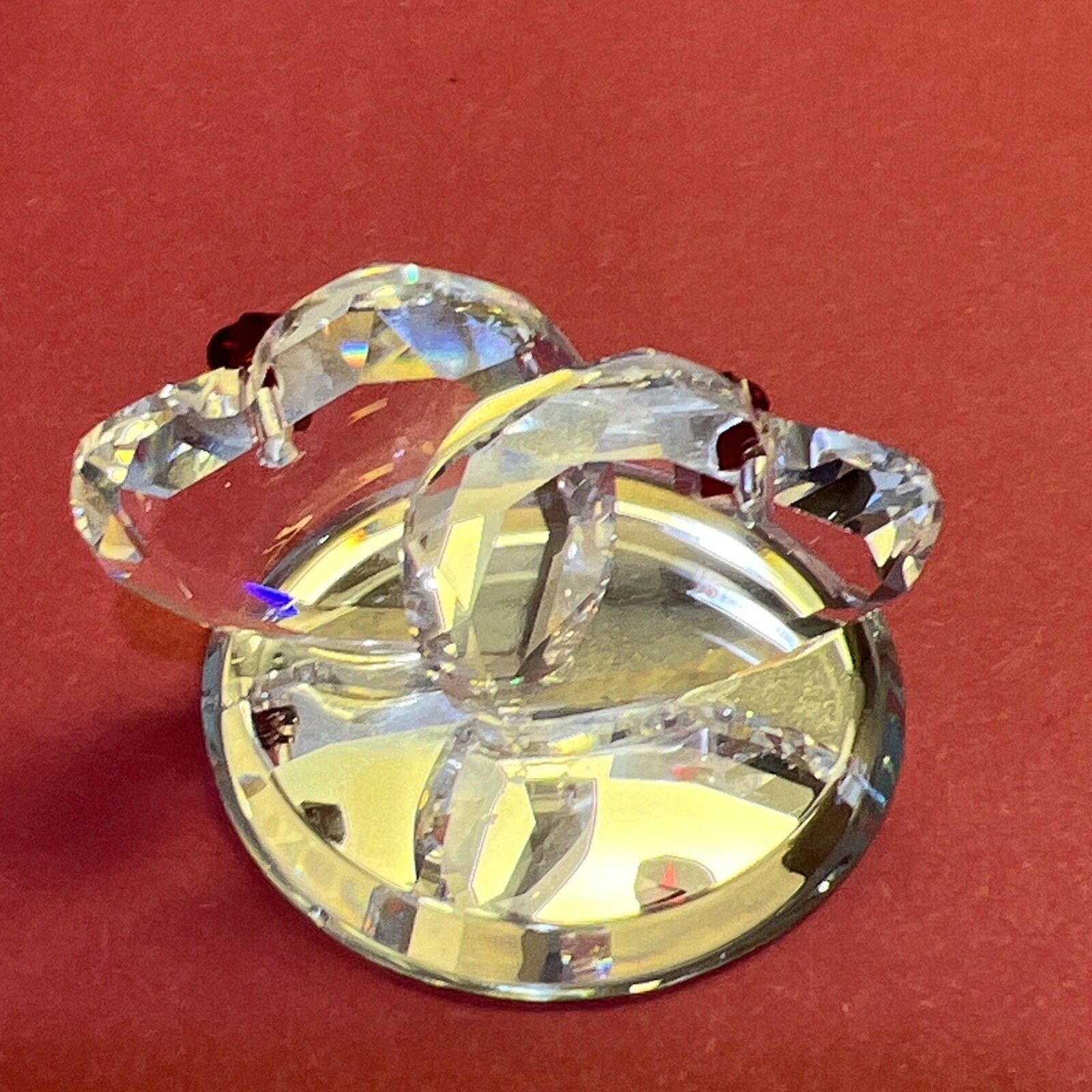VTG CFL Crystal De Lites By Manon Double Twin Hearts Figurine