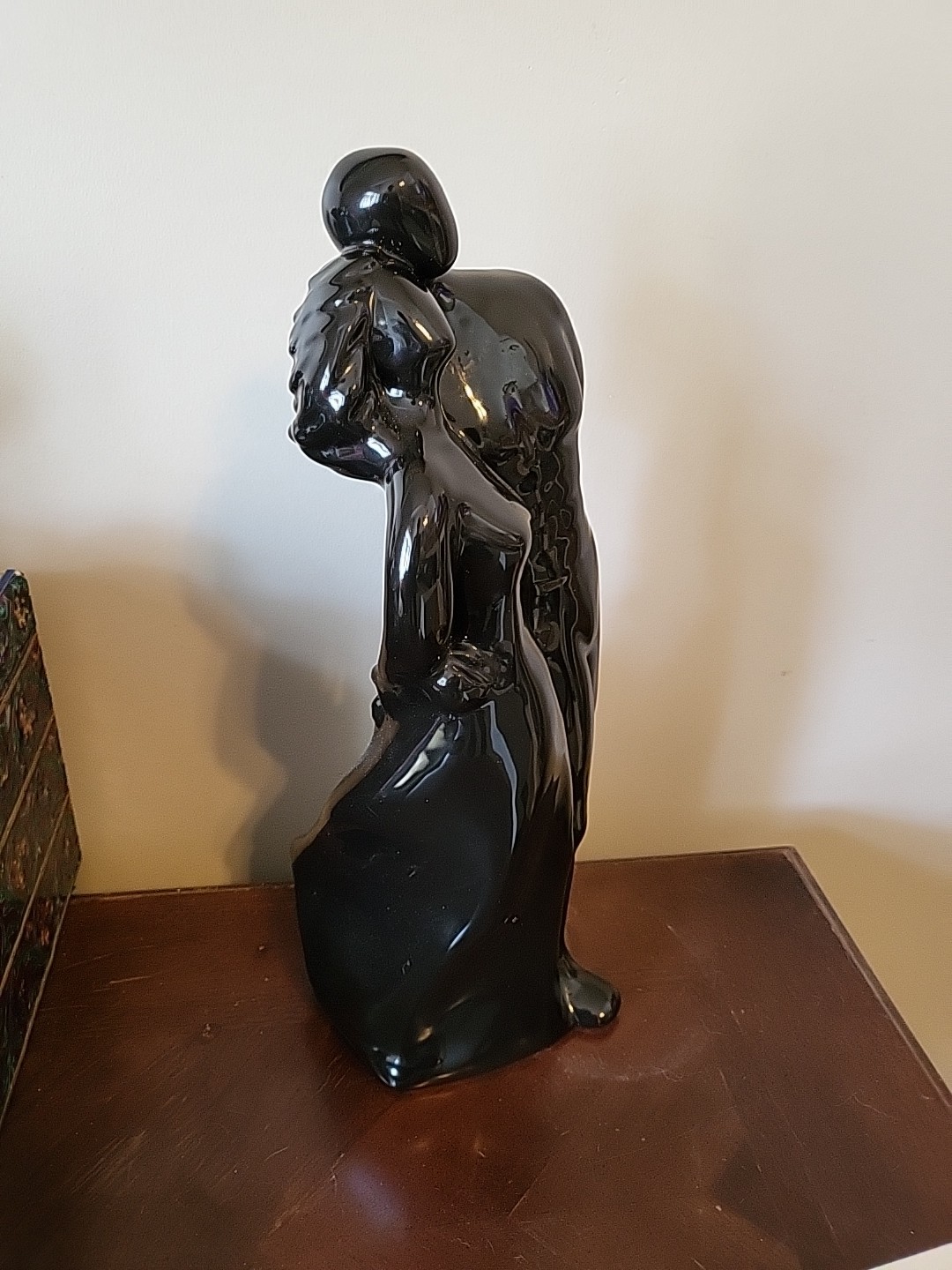 Vtg Royal Haeger Black Ceramic Sculpture Love Embrace Married 16″ No Damage