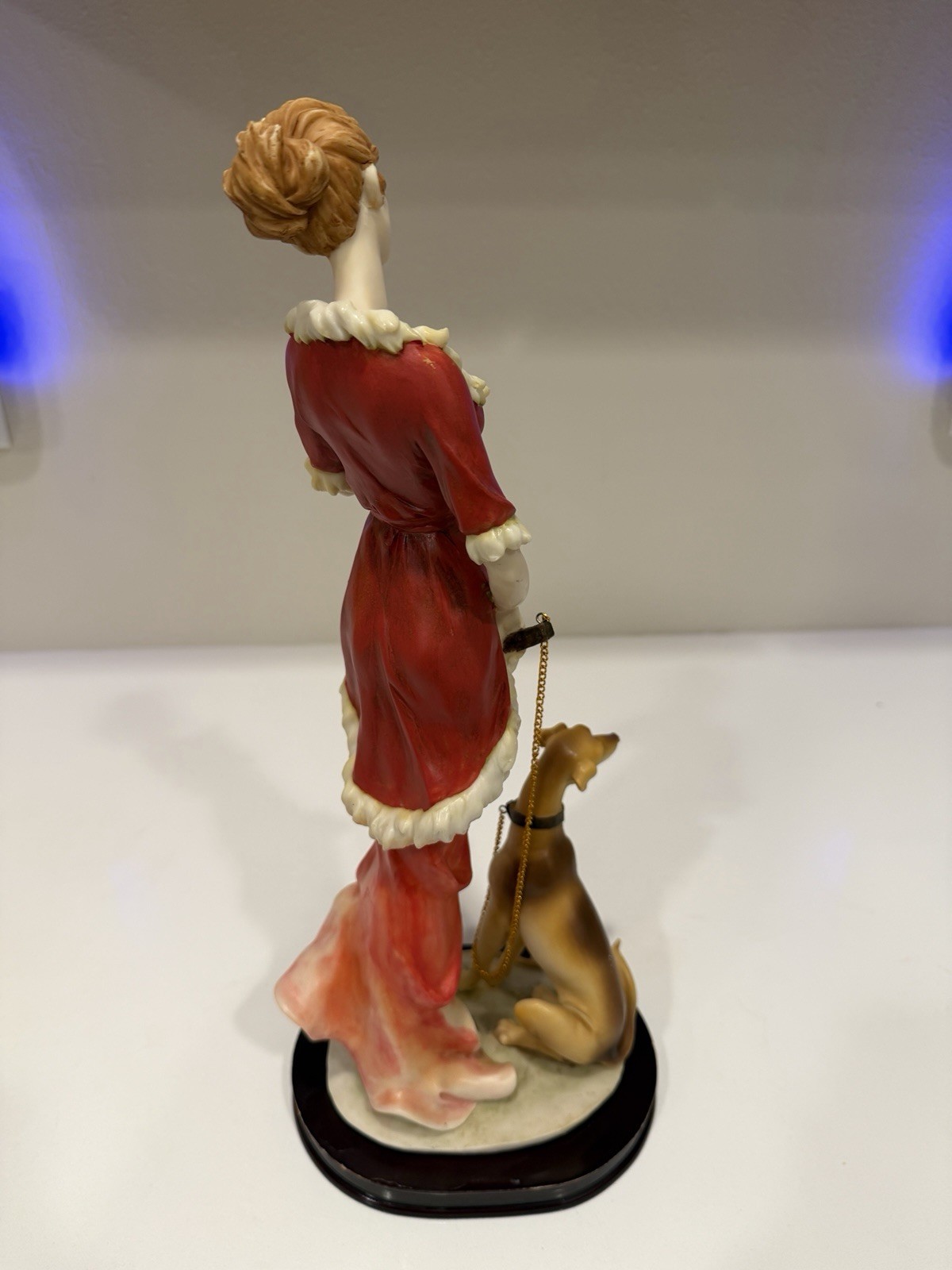 Vintage Giovanni Ceramic Handmade Statue Figure 1930’s Woman Lady DogTurtle King