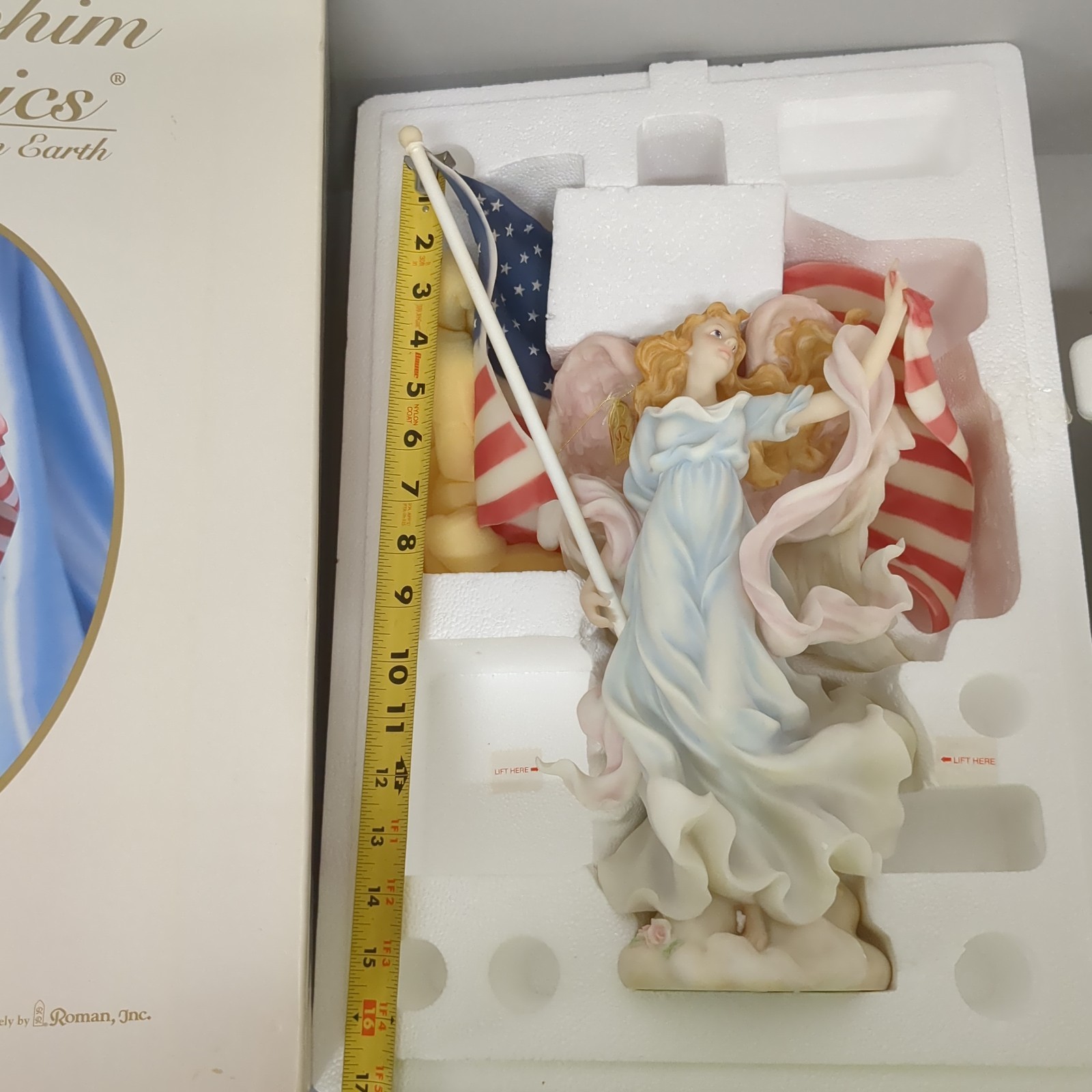 2002 Seraphim Classics Heaven On Earth Liberty 15 1/4″ Resin Figurine Roman New