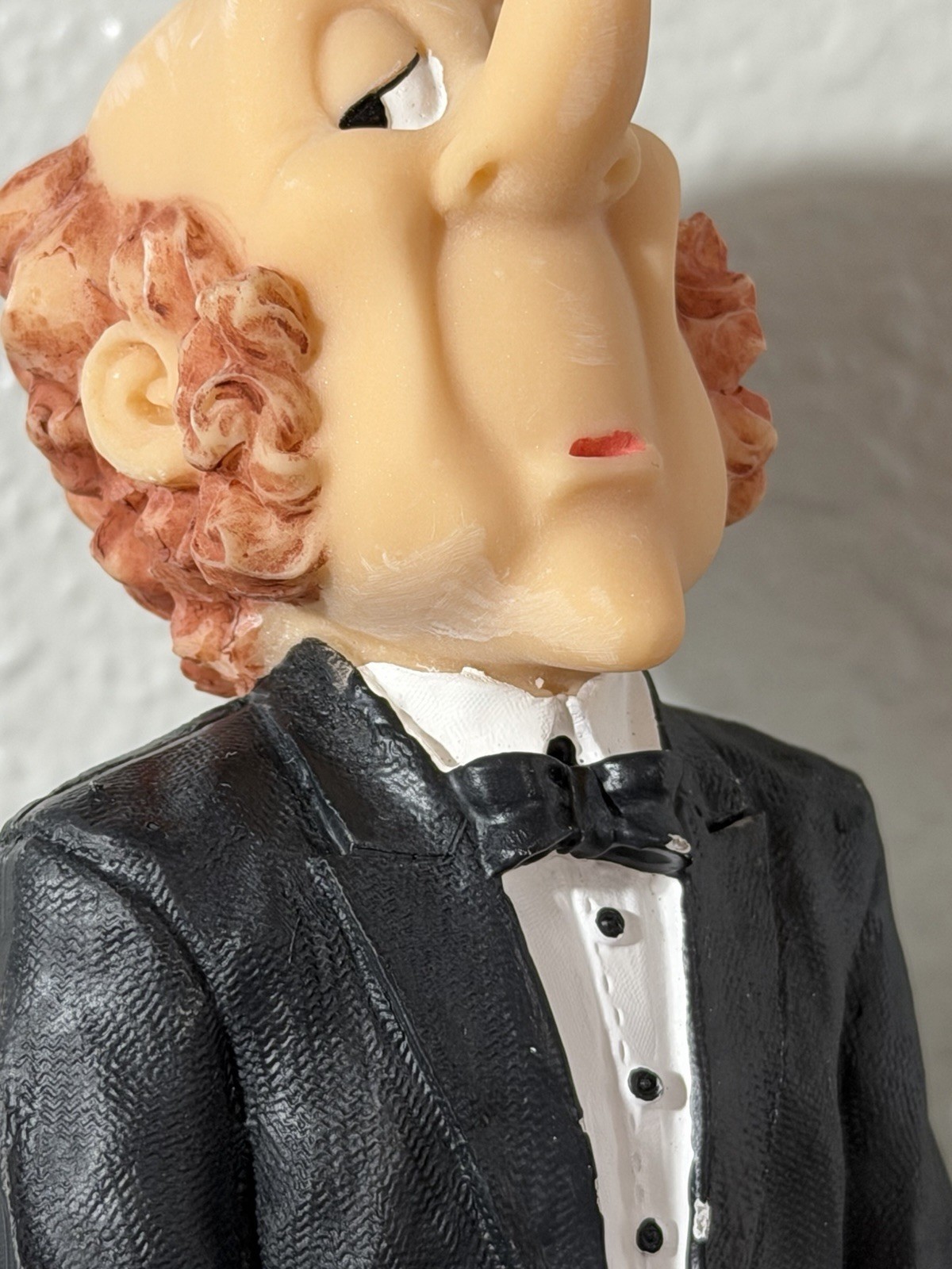 Vtg Hand Painted Resin Butler Figurine Black Tuxedo Modern Decorative Sculpture