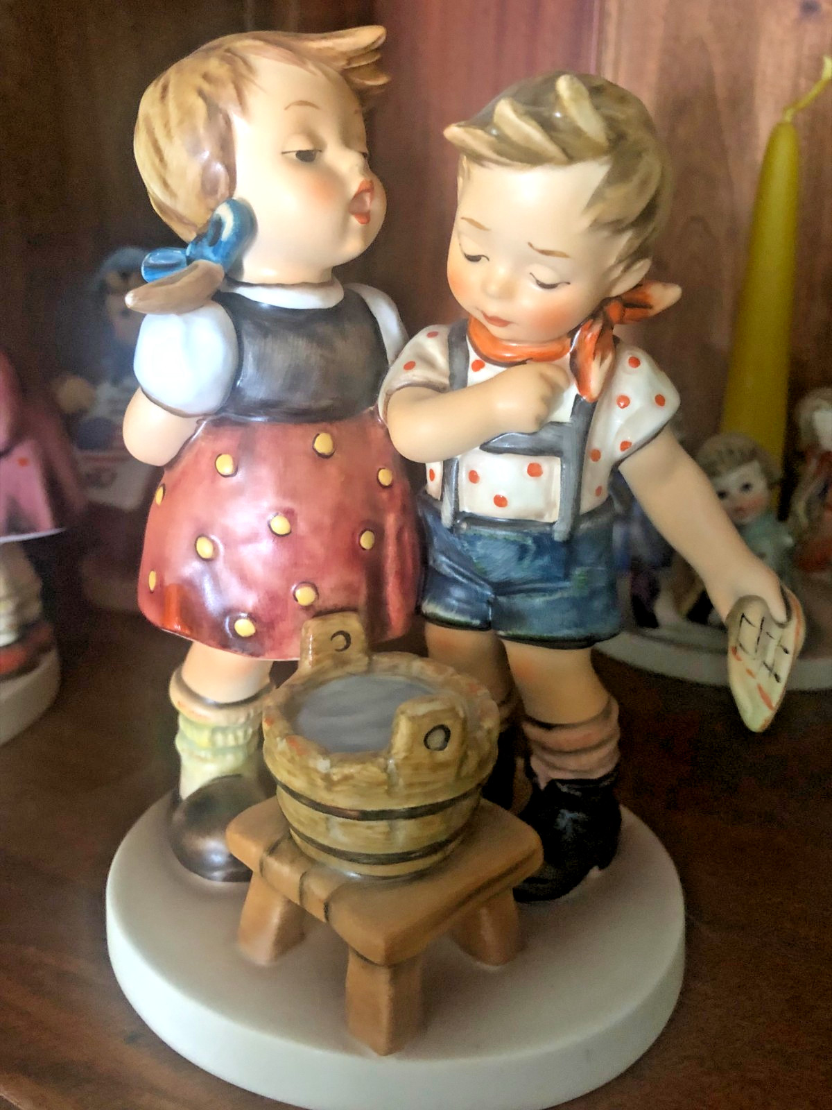 Goebel Hummel “Bath Time” HUM 412 Figurine W Germany Large 6” Vintage