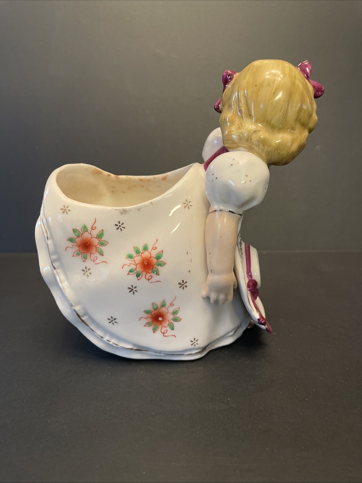 Vintage Napco Japan Girl Planter Flower Dress Royal Sealy Girl