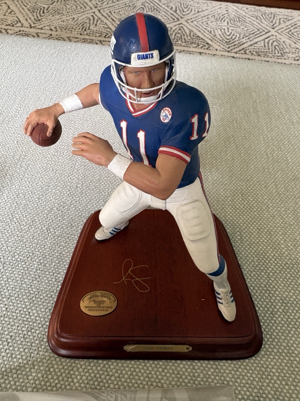 Phil Simms Danbury Mint New York Giants Statue Figure COA NFL Football All Star