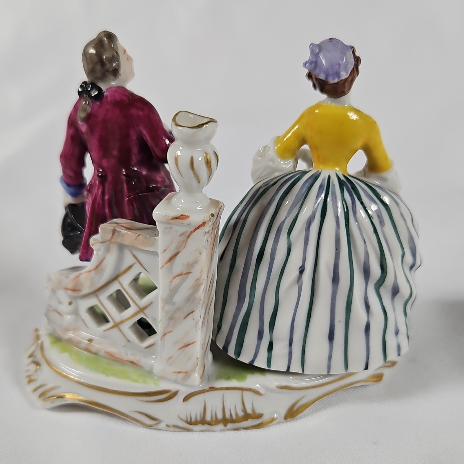 Gustavsberg Porcelain Couple Figurine Hand Painted Signed 1900-1919 Striped