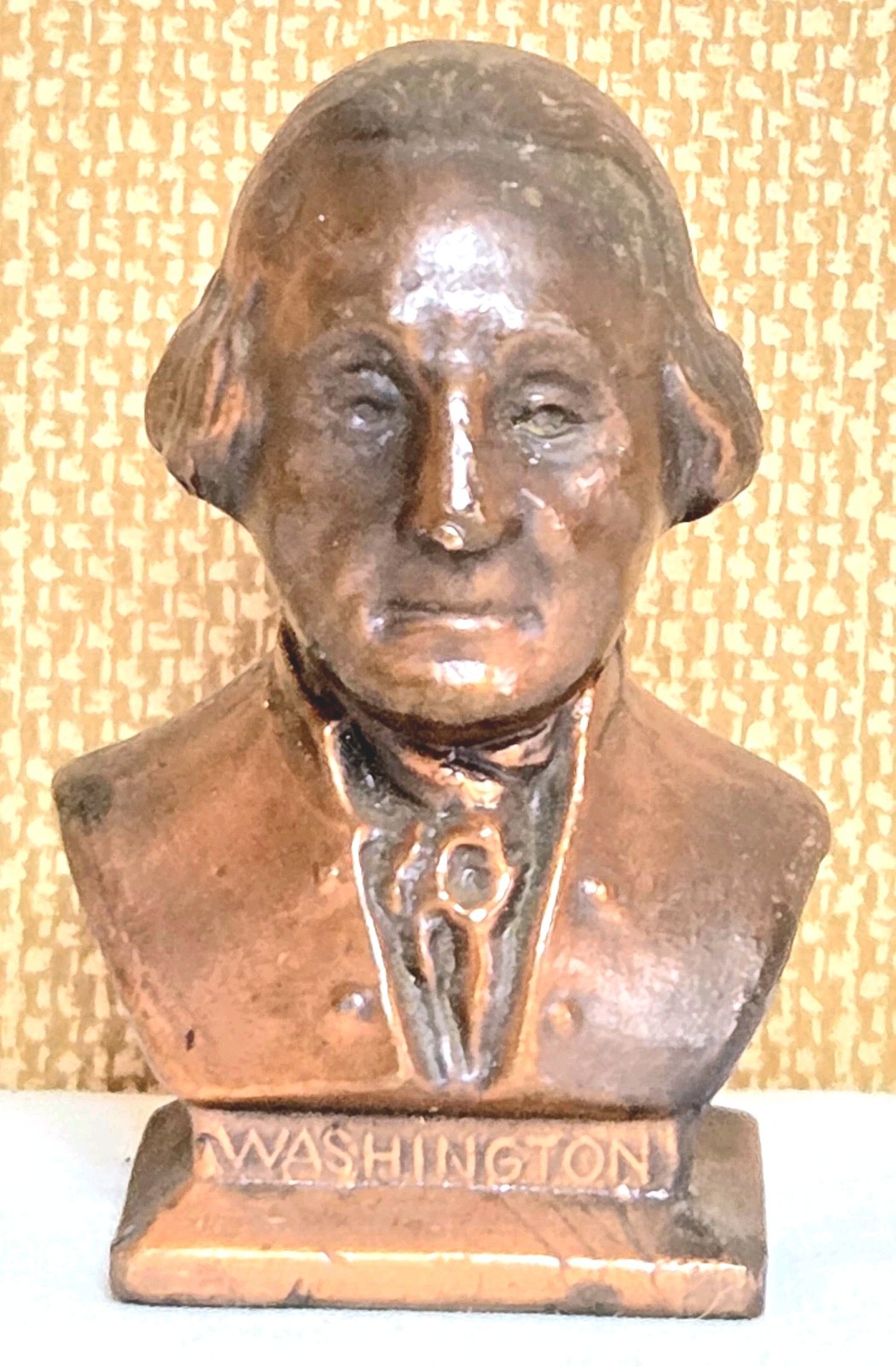 George Washington Miniature Bust Bronze Tone Figurine 2.5” Vintage Americana