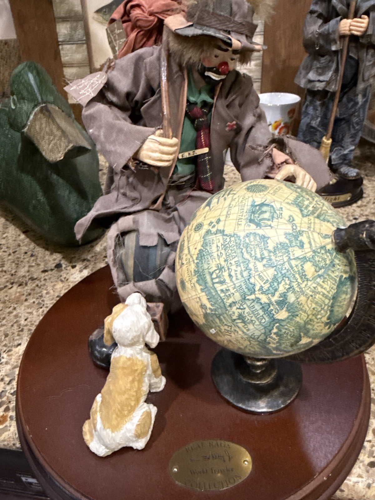 Emmett Kelly “Weary Willie” figurine from the Flambro World Traveler Collection