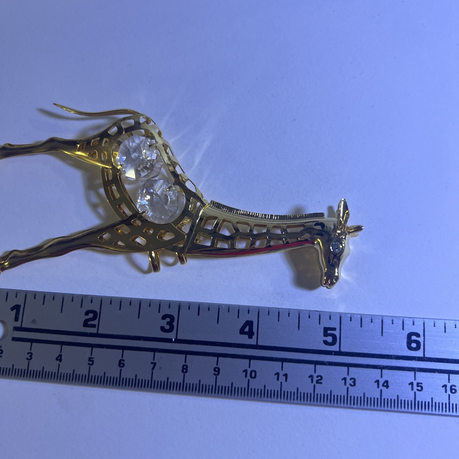 (SWAROVSKI CRYSTAL ELEMENT STUDDED 24k Gold Plated ?)GIRAFFE FIGURINE ORNAMENT