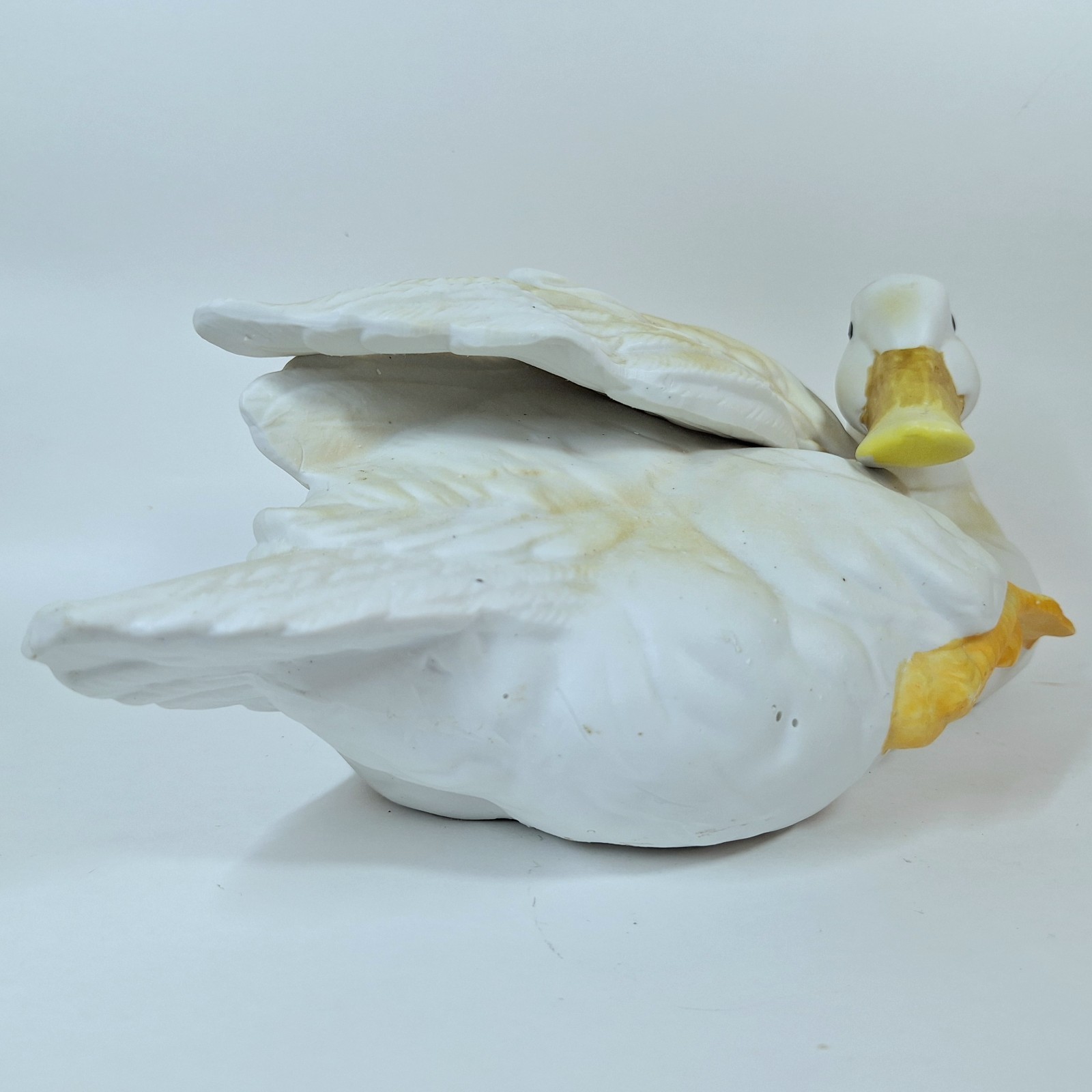 Vintage Artmark / Silvestri Nesting Duck Goose Bisque Porcelain Figure 14”