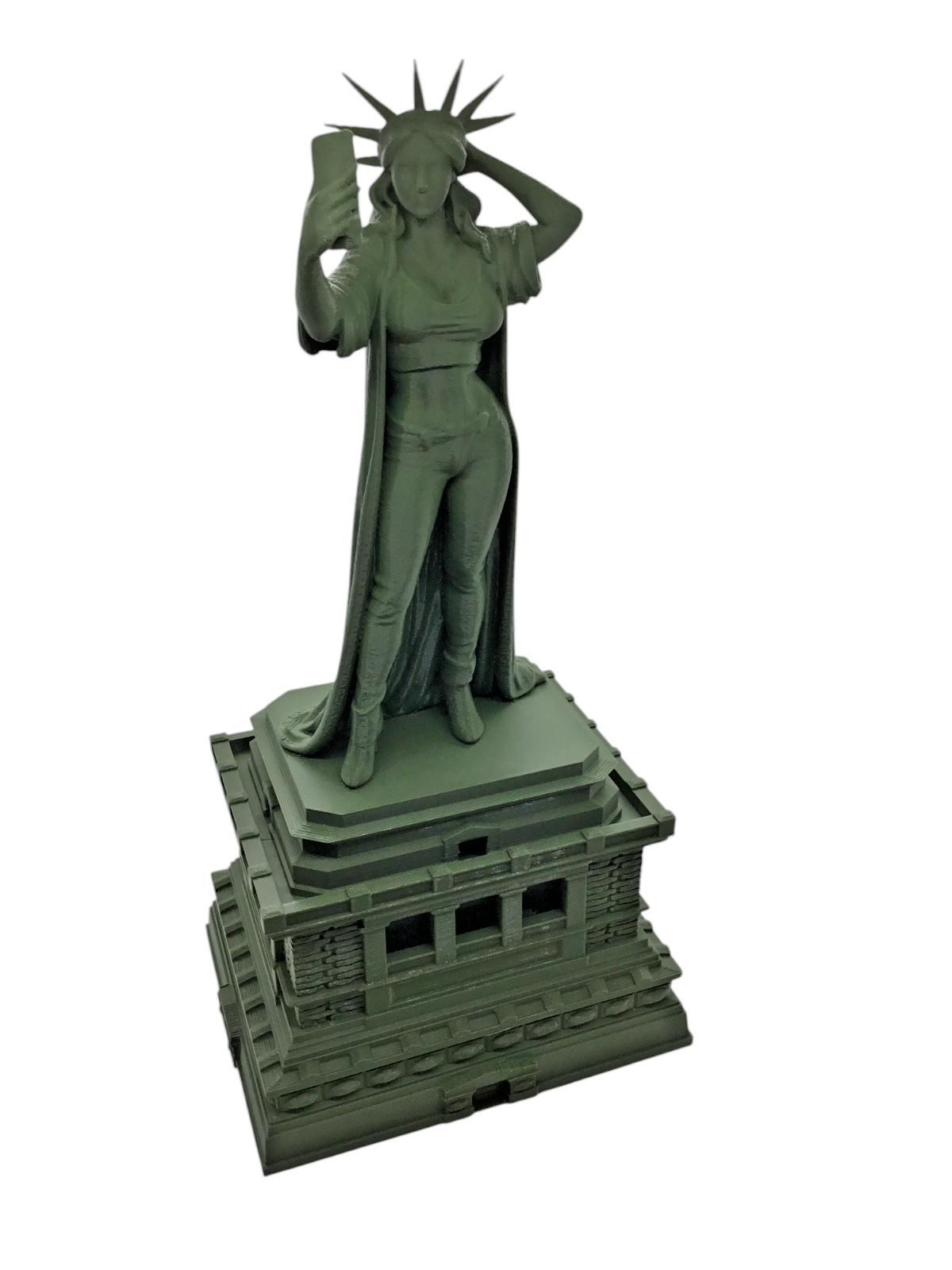 Modern Lady Liberty Statue of Liberty Selfie Style – 12” Tall Sculpture Souvenir