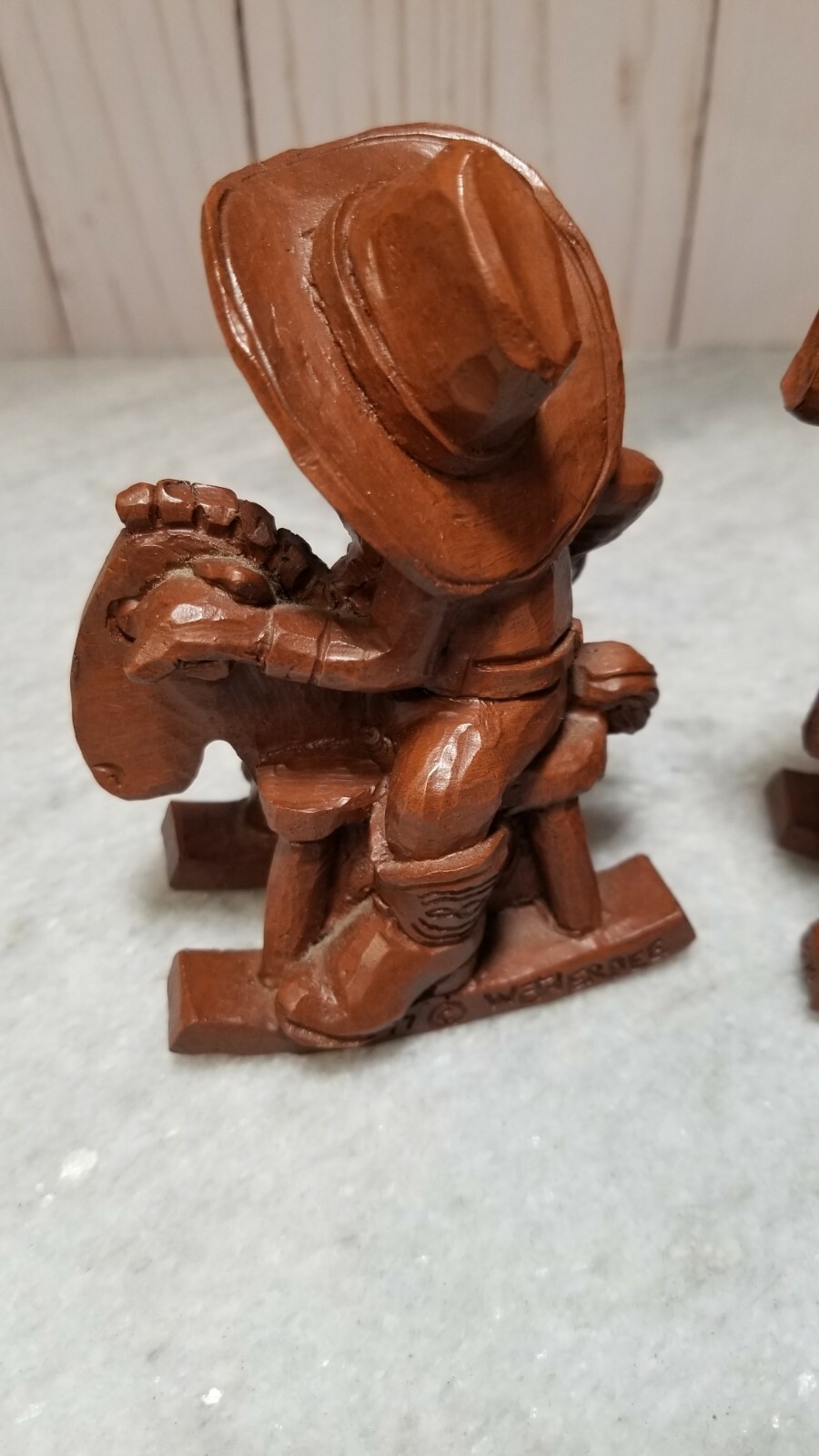 Wetherbee ’97 Cowboy & Cowgirl On Rocking Horses 4.25in Resin Red Mill MFG D4
